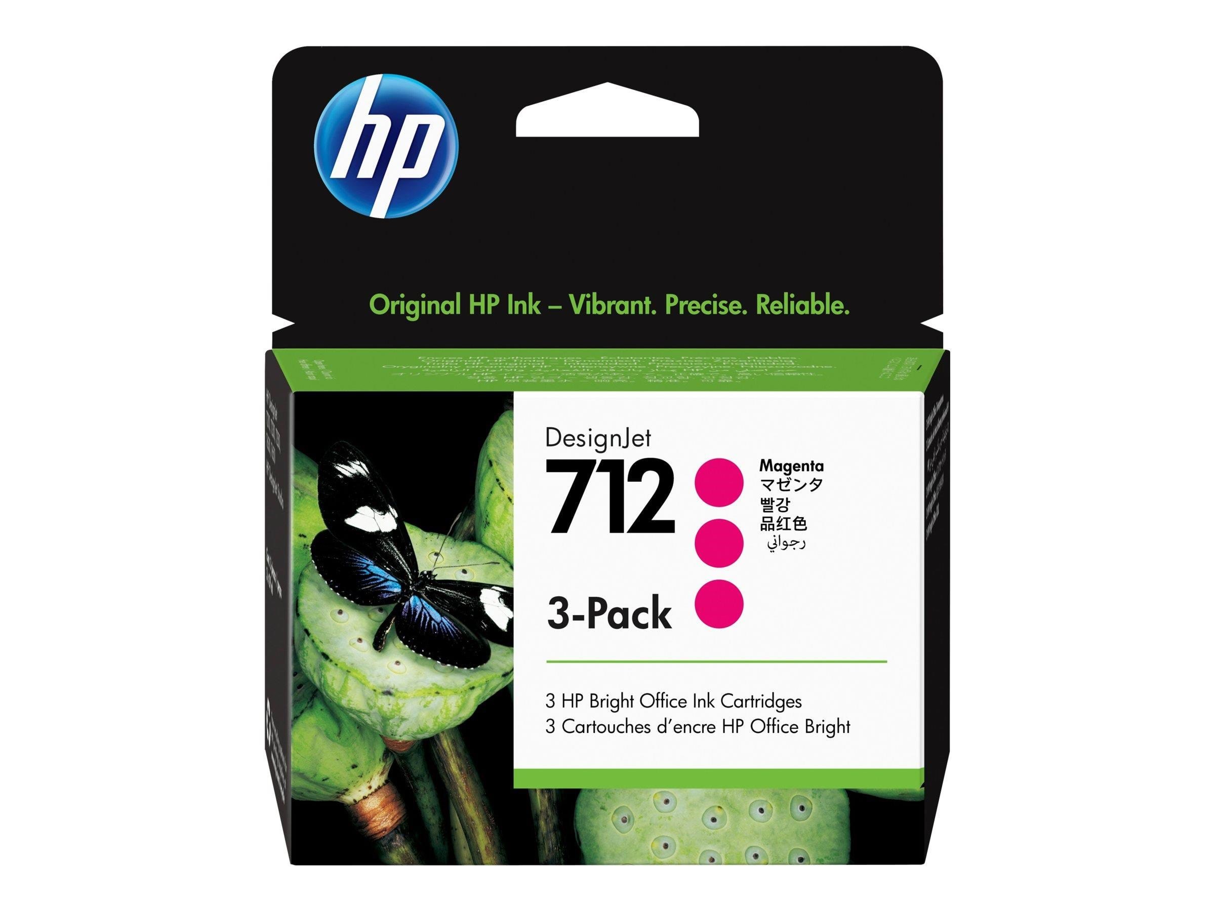 HP 712 / 3ed78a 3-pack Magenta Ink - Druckerzubehoer Tinte Toner