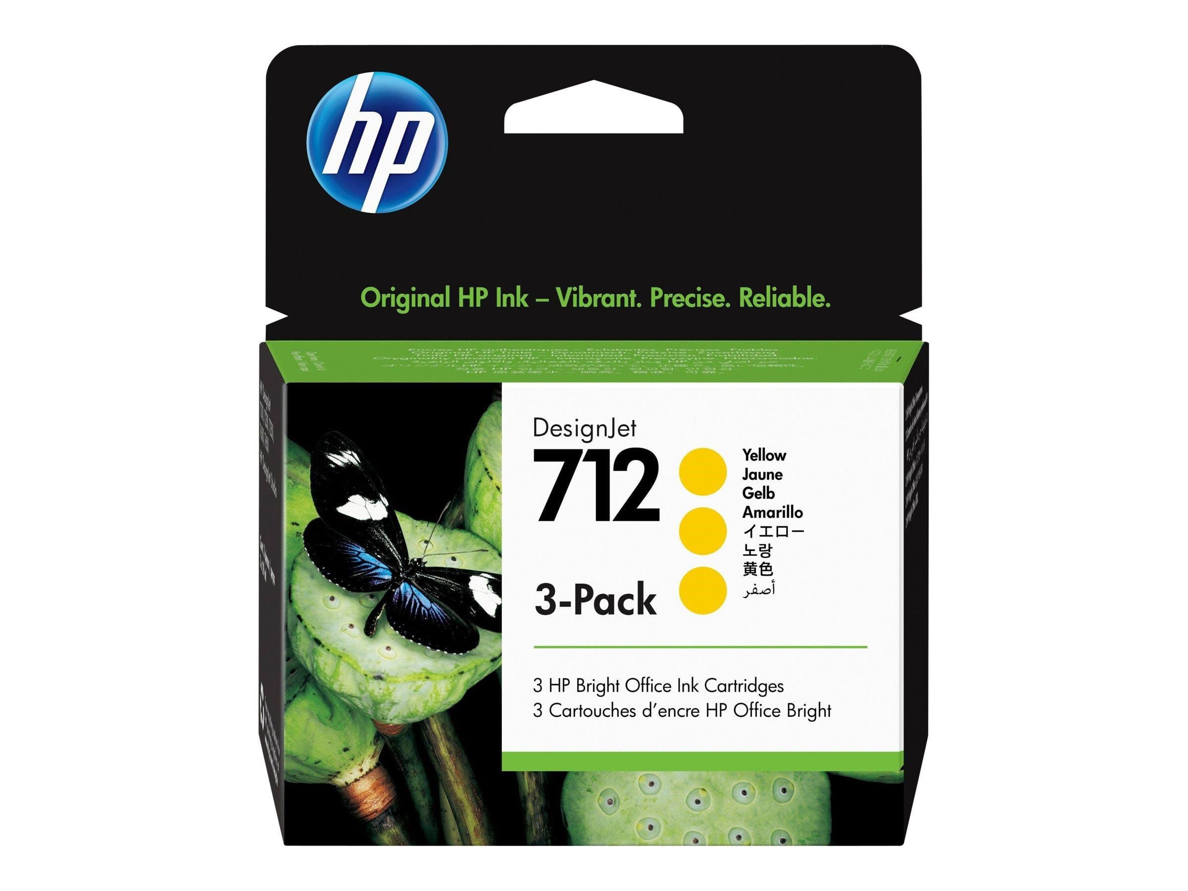 HP 712 / 3ed79a 3-pack Yellow Ink - Druckerzubehoer Tinte Toner