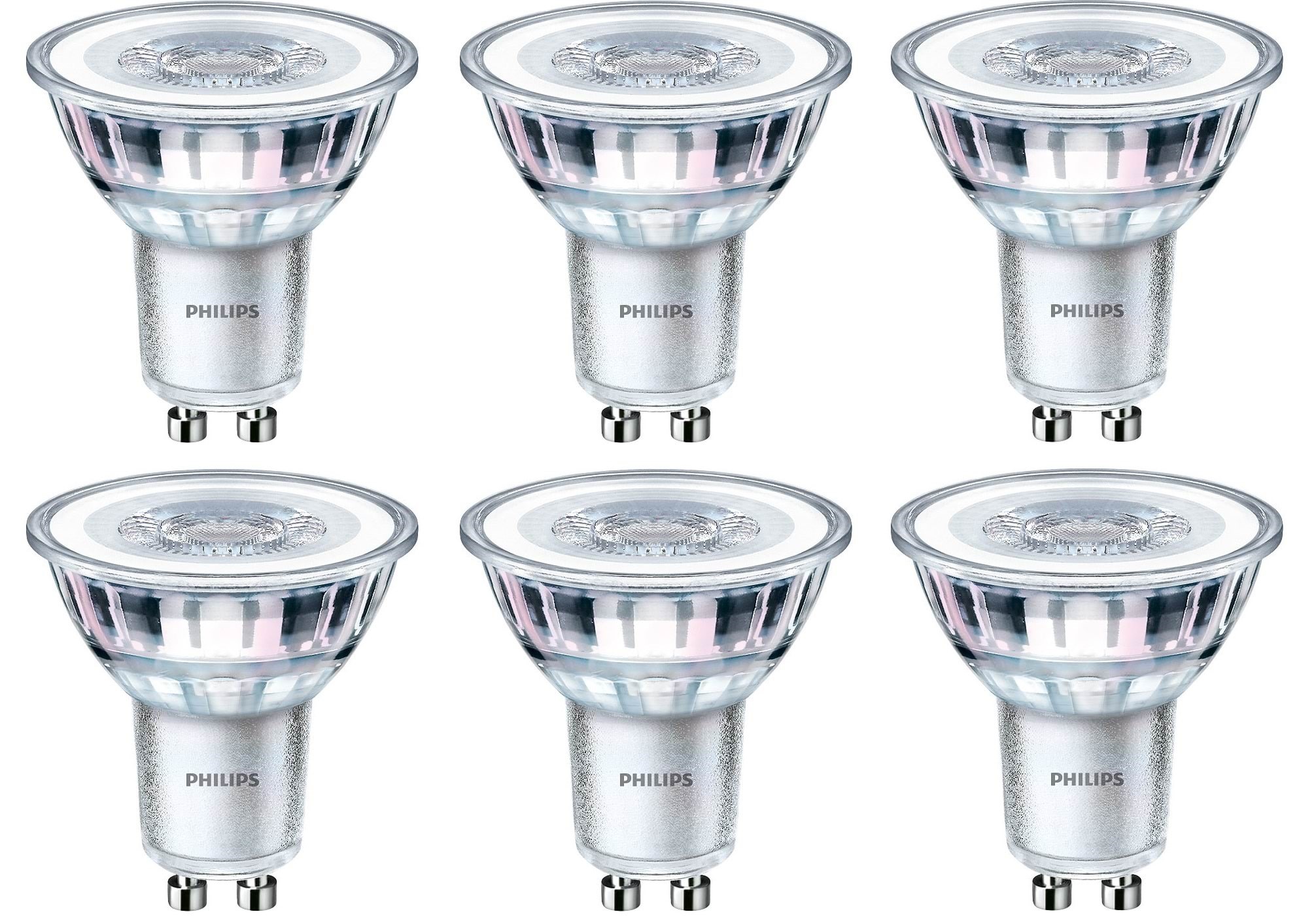Philips Led-lampe Classic Spot 4.6w/827 (50w) 36° 6-pack Gu10 - Led Birnen 929001215233