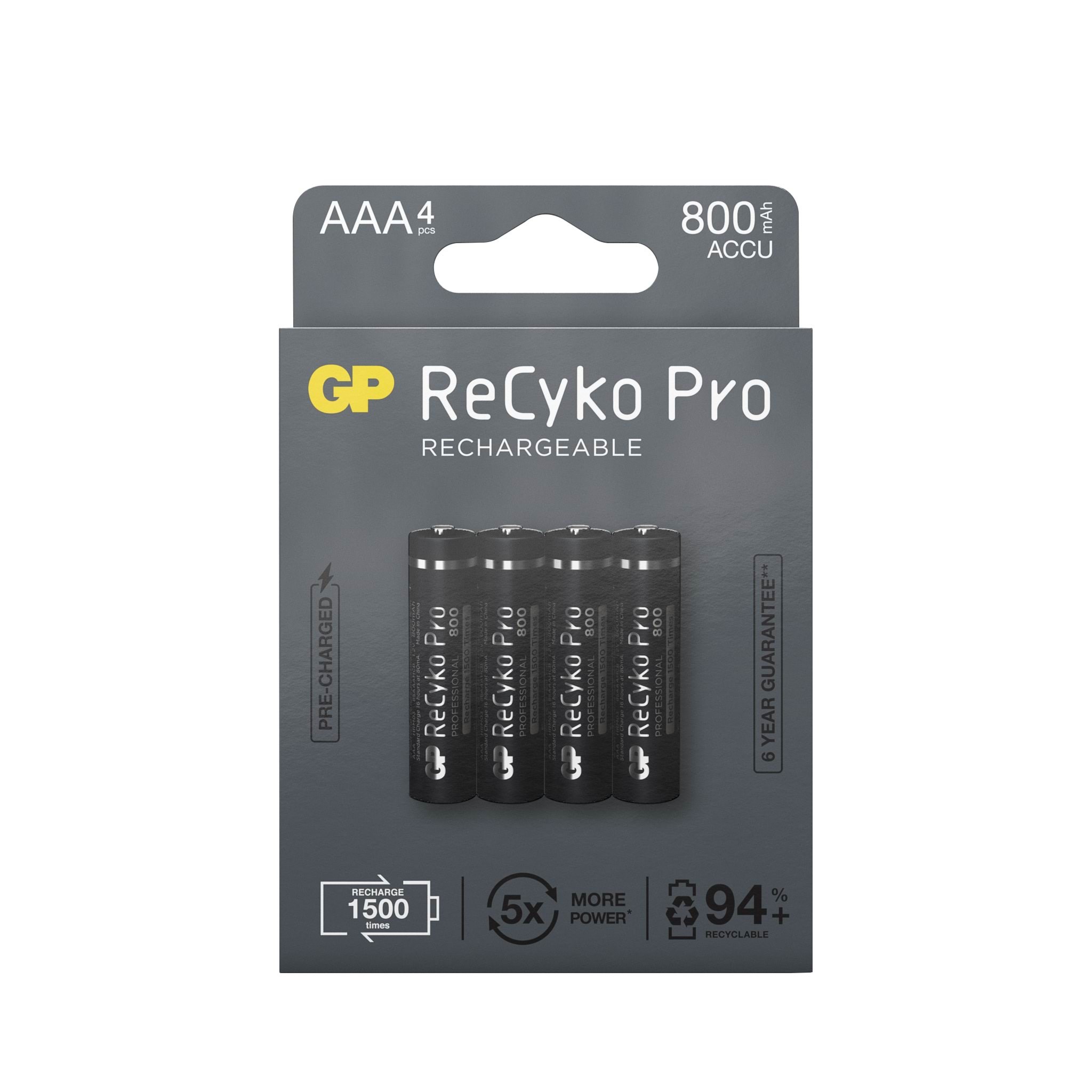 GP Recyko Pro Aaa-batteri 800mah 4-pack - Batterien Und Akkus