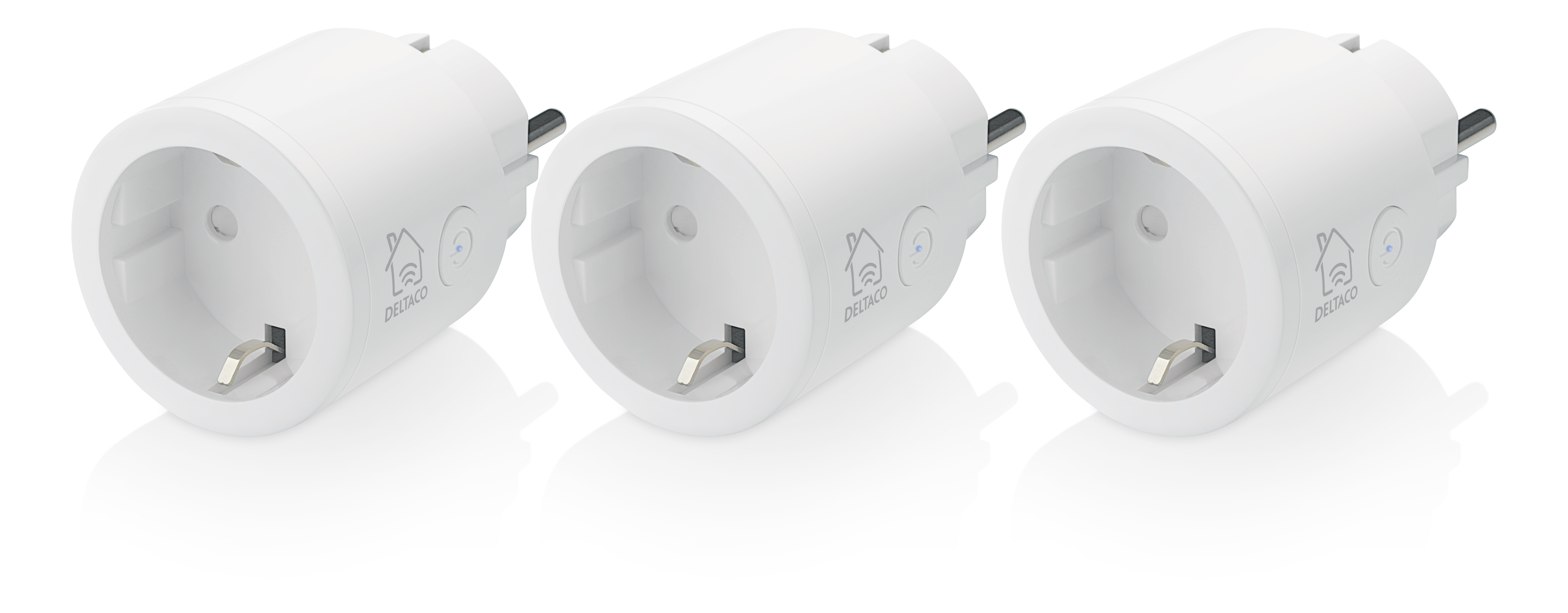 Deltaco Smart Home Switch Wifi 2.4ghz 1xcee 7/3 10a Timer 220-240v 3-pack White