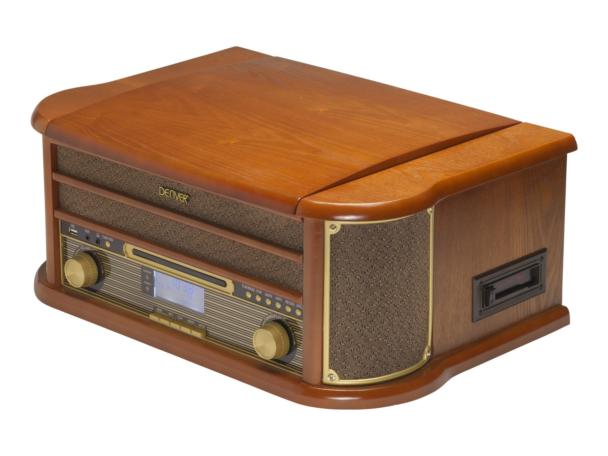 Denver Mrd-51 - Retro Music System - LP - CD - FM - Dab - Wood - Micro Mini Systeme Black