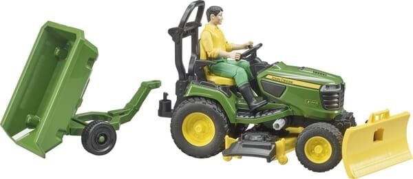 Bruder Bworld John Deere Lawn Tractor With Trailer And Gardener - Spielzeugauto 62104