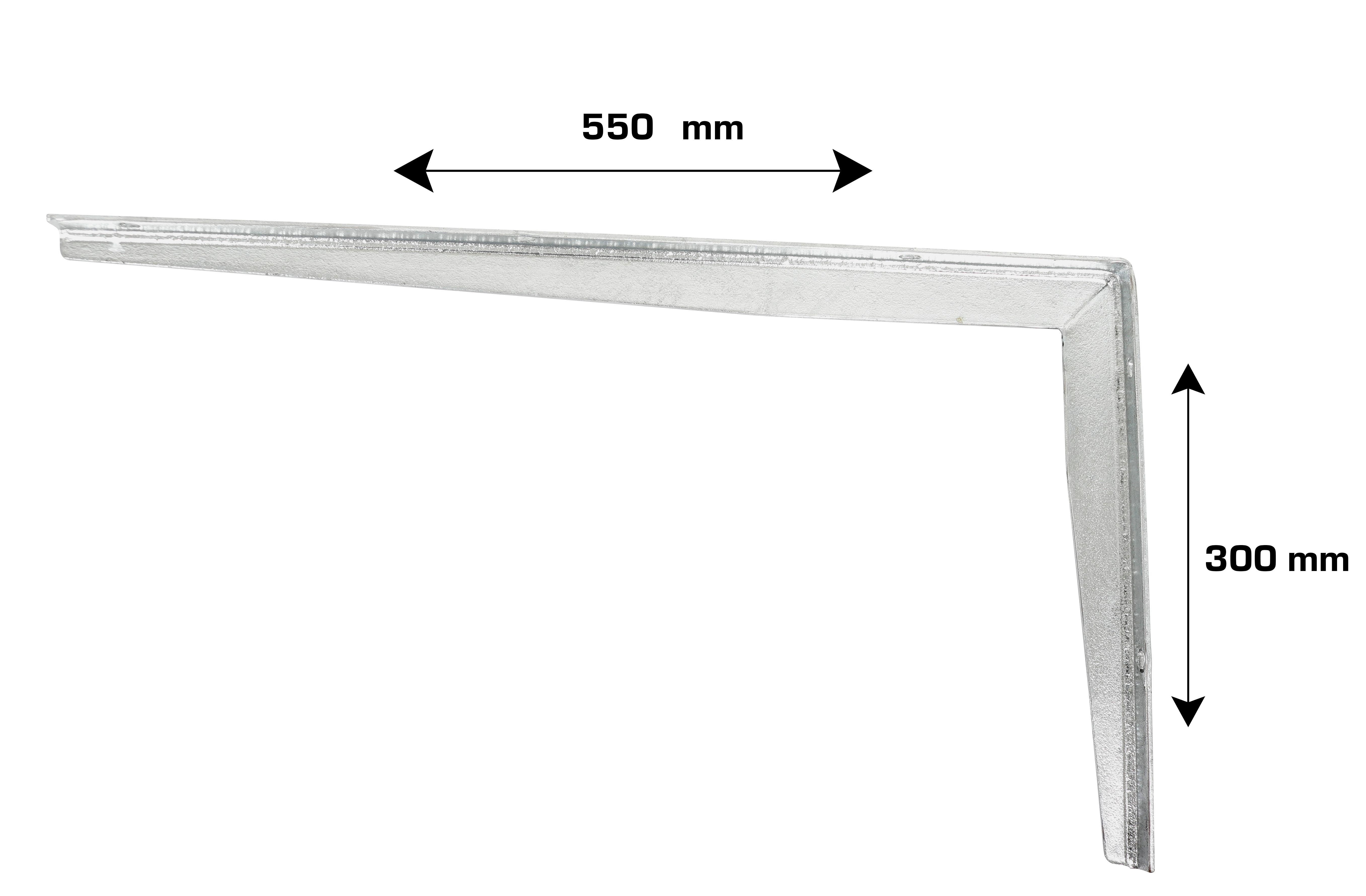 Home>it Shelf Bracket T-profile 300 x 550mm - Galvanised - Halterungen Scharniere