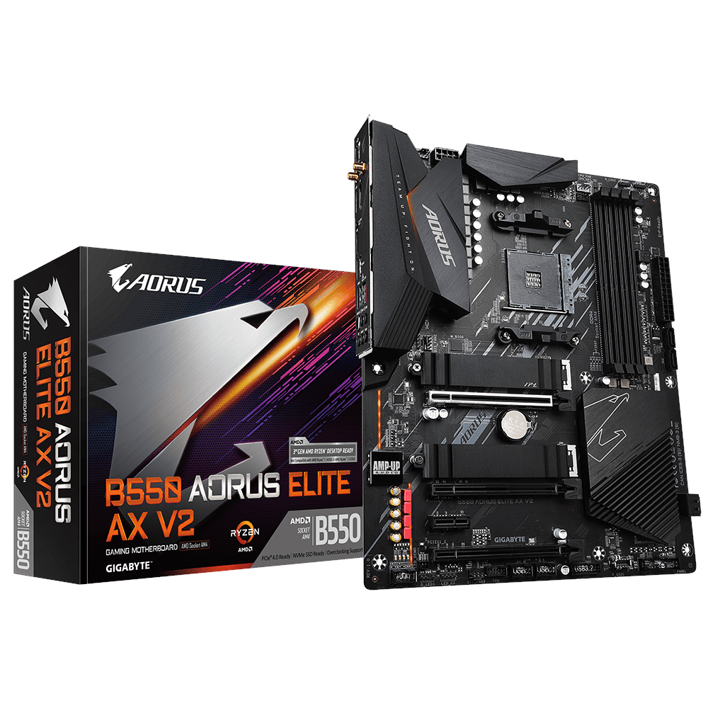 Gigabyte B550 Aorus Elite AX V2 Mainboard - Amd B550 - Amd Am4 - Ddr4 Ram - Atx