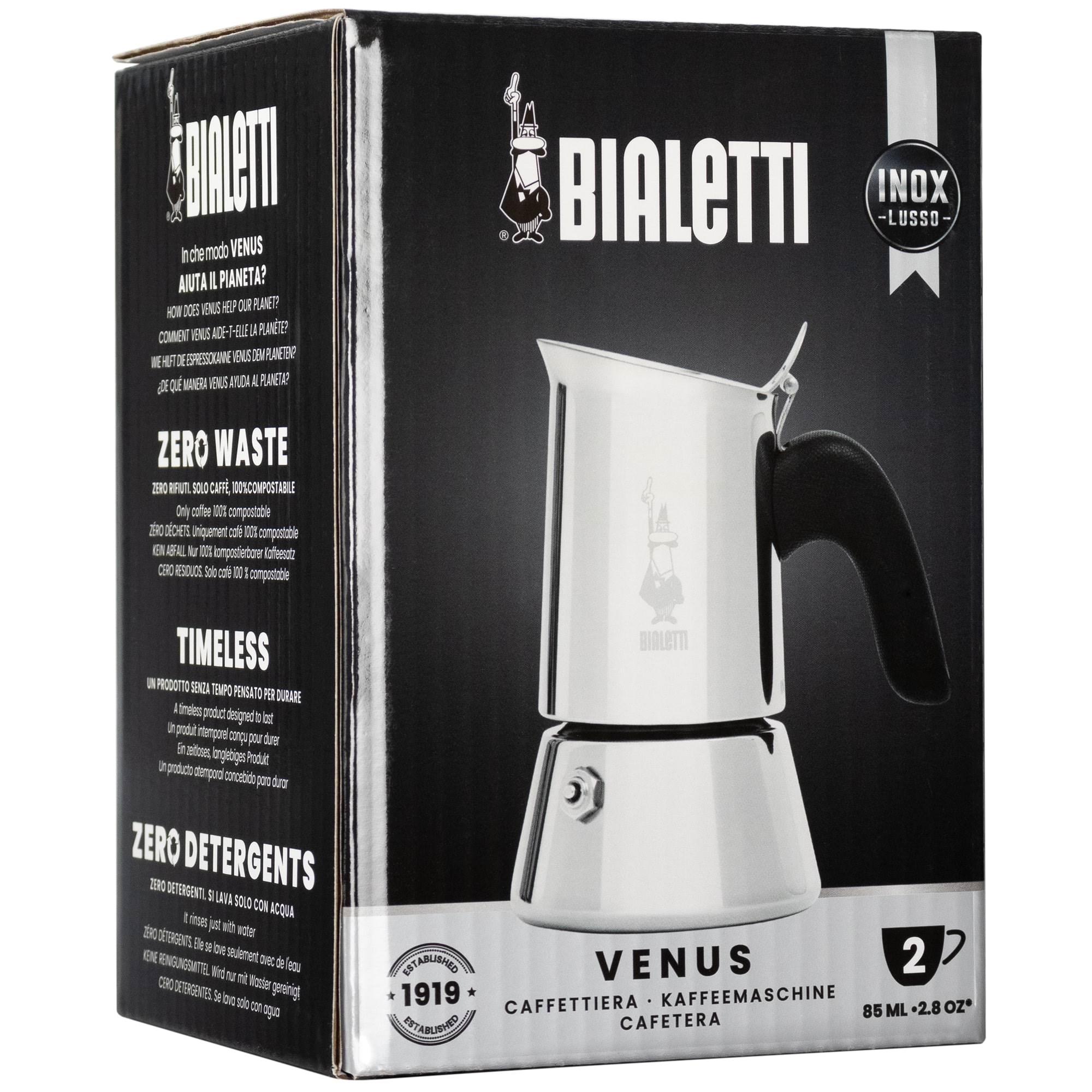 Bialetti Venus 2.0 - 2 Cups - Kaffeezubereitung Silber 8006363028875