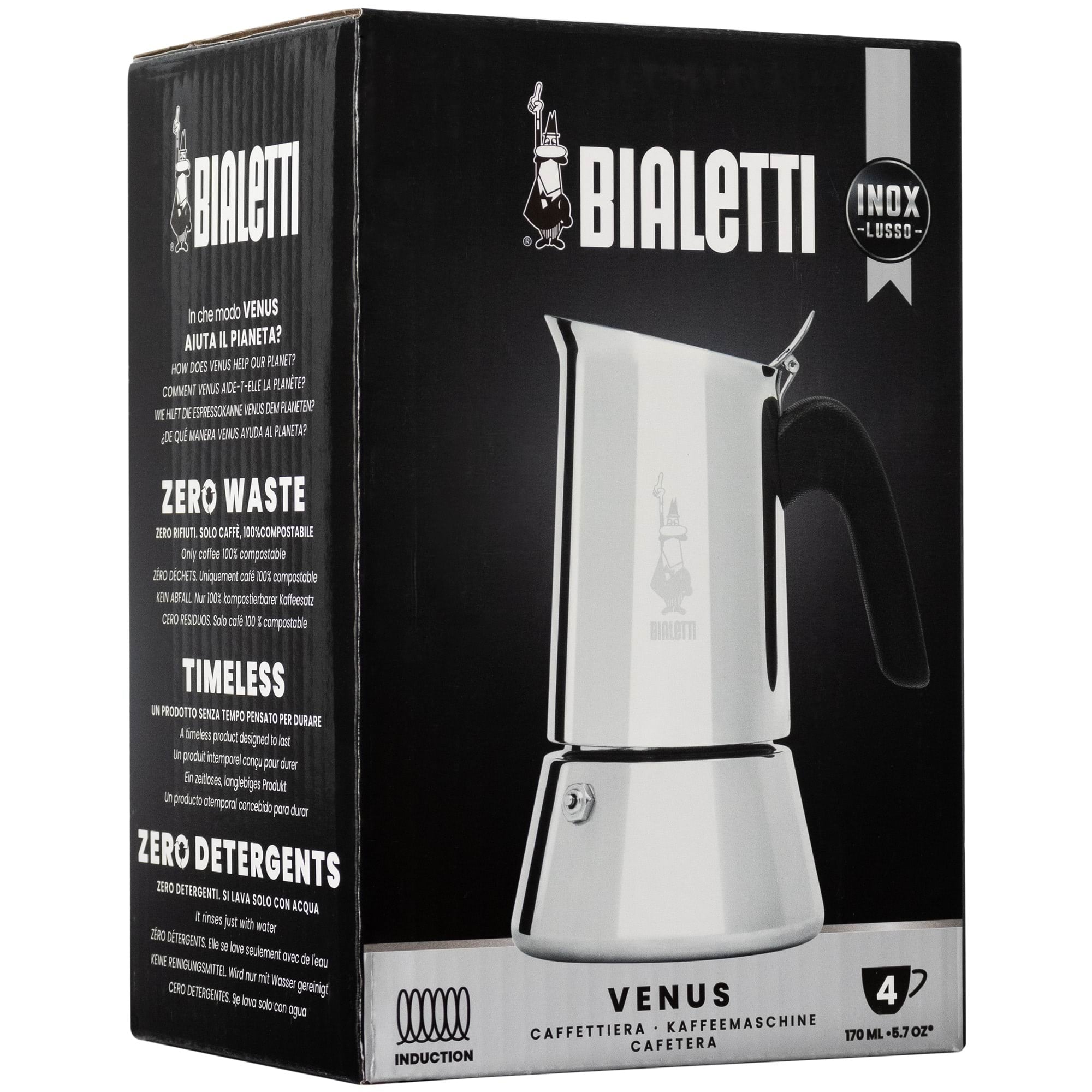 Bialetti Venus Induction 2.0 - 4 Cups - Kaffeezubereitung Silber 8006363028899