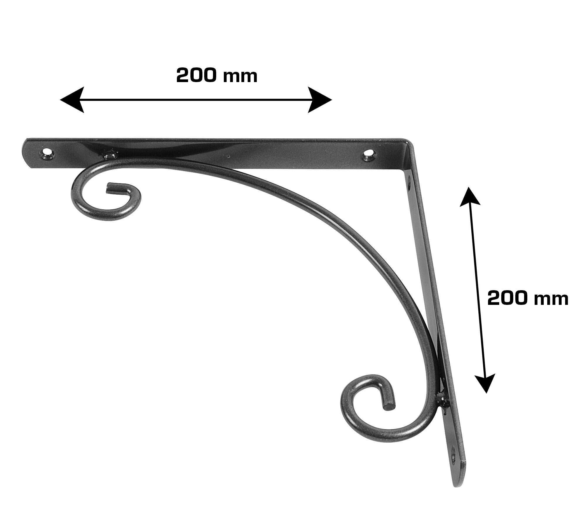 Home>it Shelf Bracket "Almue" 200 x 200mm - Anthracite - Halterungen Scharniere 16575