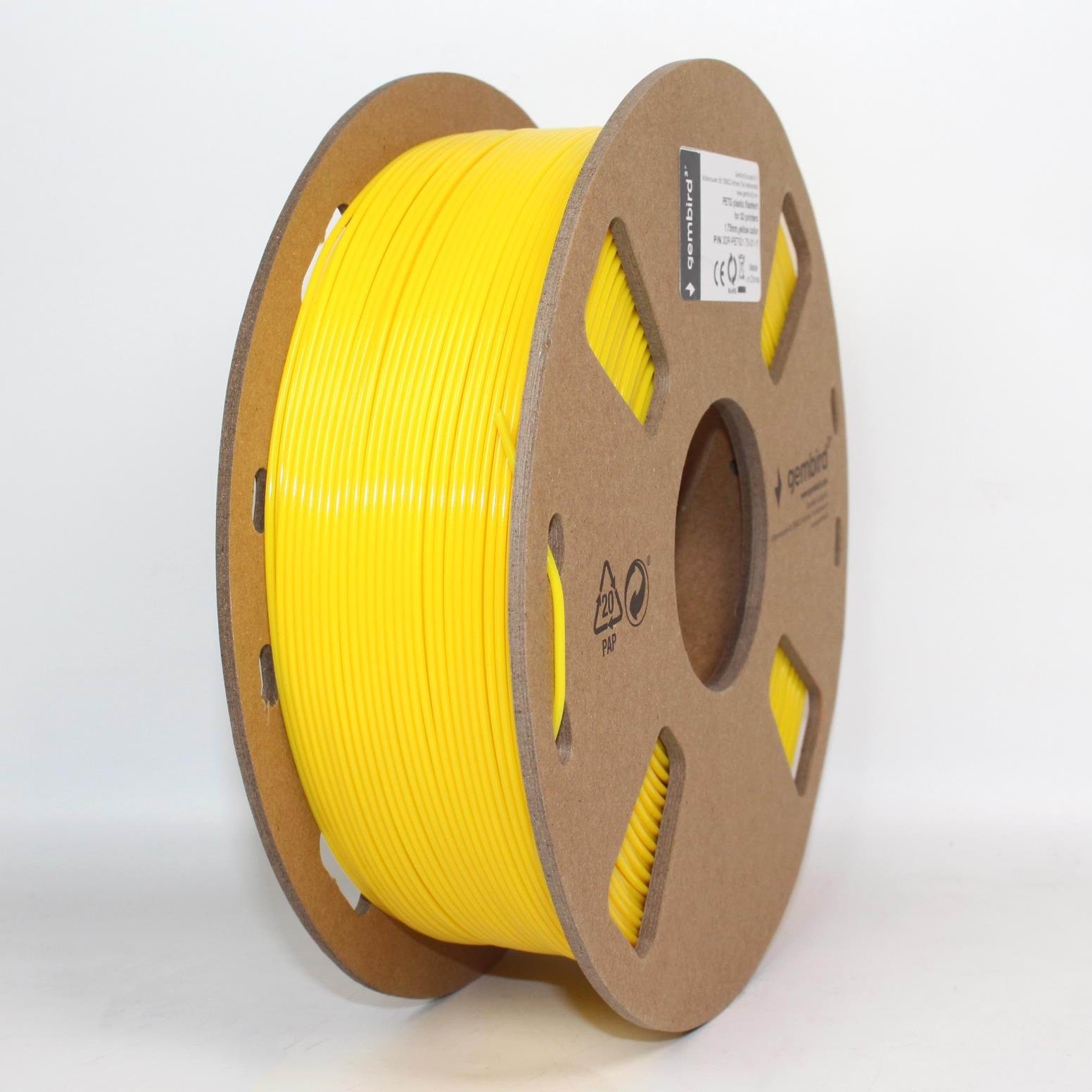 Gembird Petg (Pet, Pett) Filament - Yellow - 1.75mm ø - 1 kg - Filament 3D Drucker 3dp-petg1.75-01-y