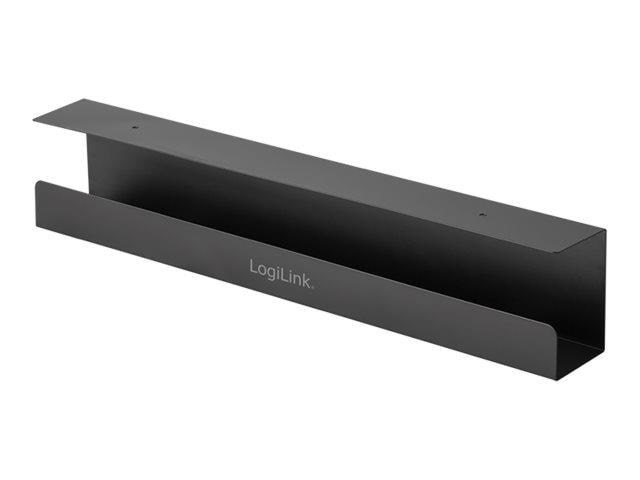 Logilink Cable Management Tray - Installed Below Desk - Kabelkanal Kabelschlauch Schwarz Kab0070