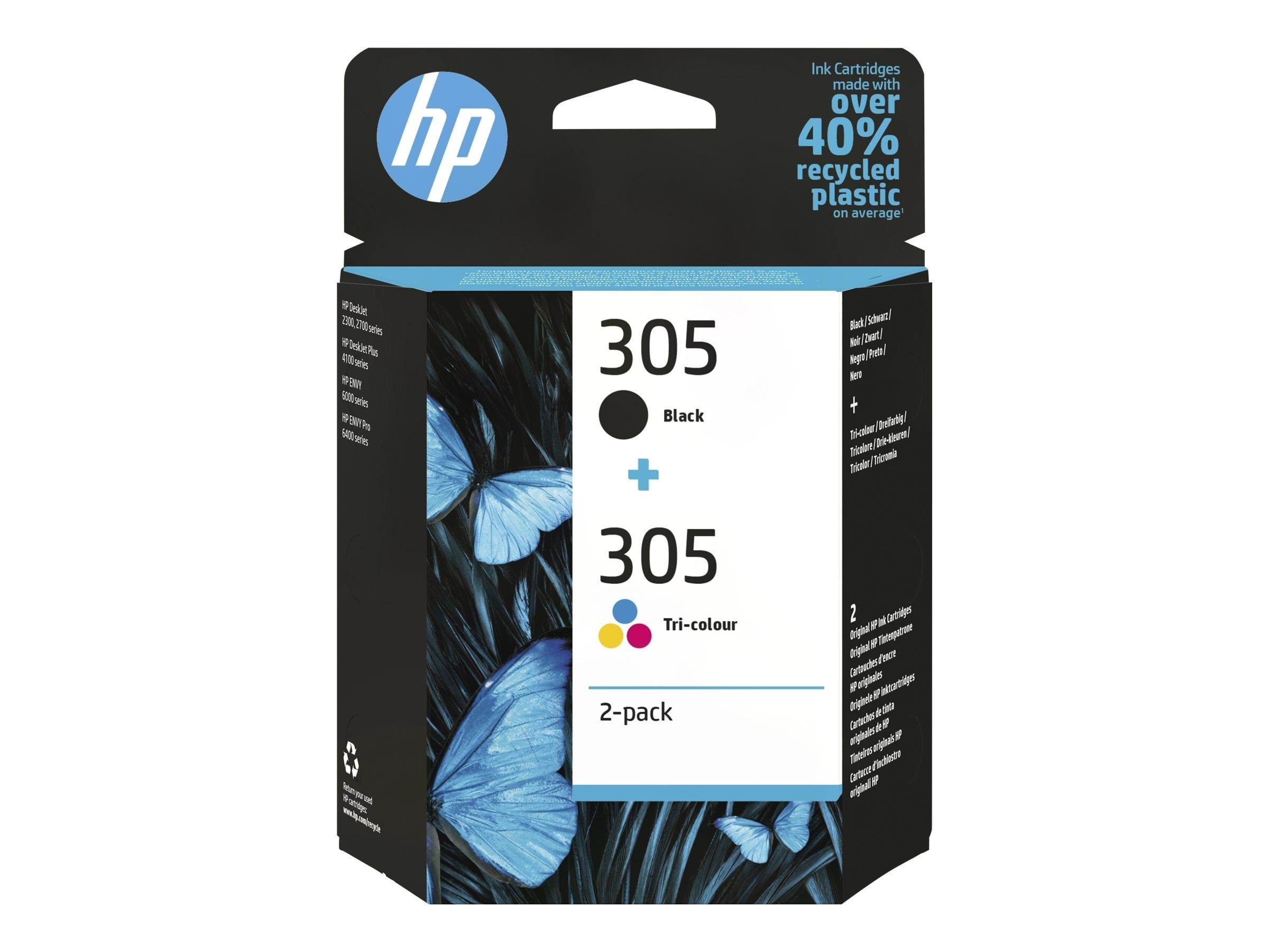 HP 305 / 6zd17ae 2-pack Tri-color + Black Ink - Druckerzubehoer Tinte Toner Farbe ( Cyan, Magenta, Gelb)