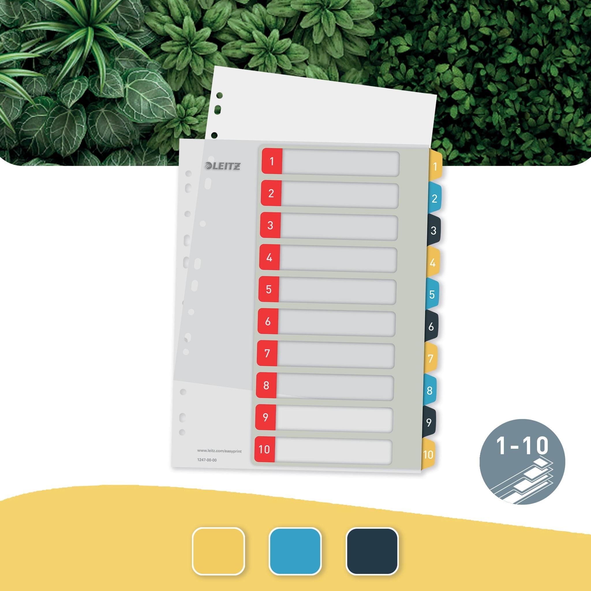 Leitz Cosy Pc-beschriftbares Register 1-10, PP - Taschen Umschlaege Und Register