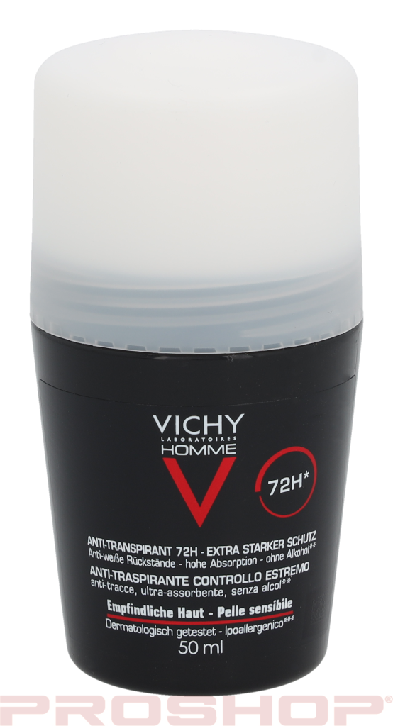 Vichy Homme Roll-on Deodorant Sensitive Skin 72h - 50 Ml0 - Parfuem Und Duefte