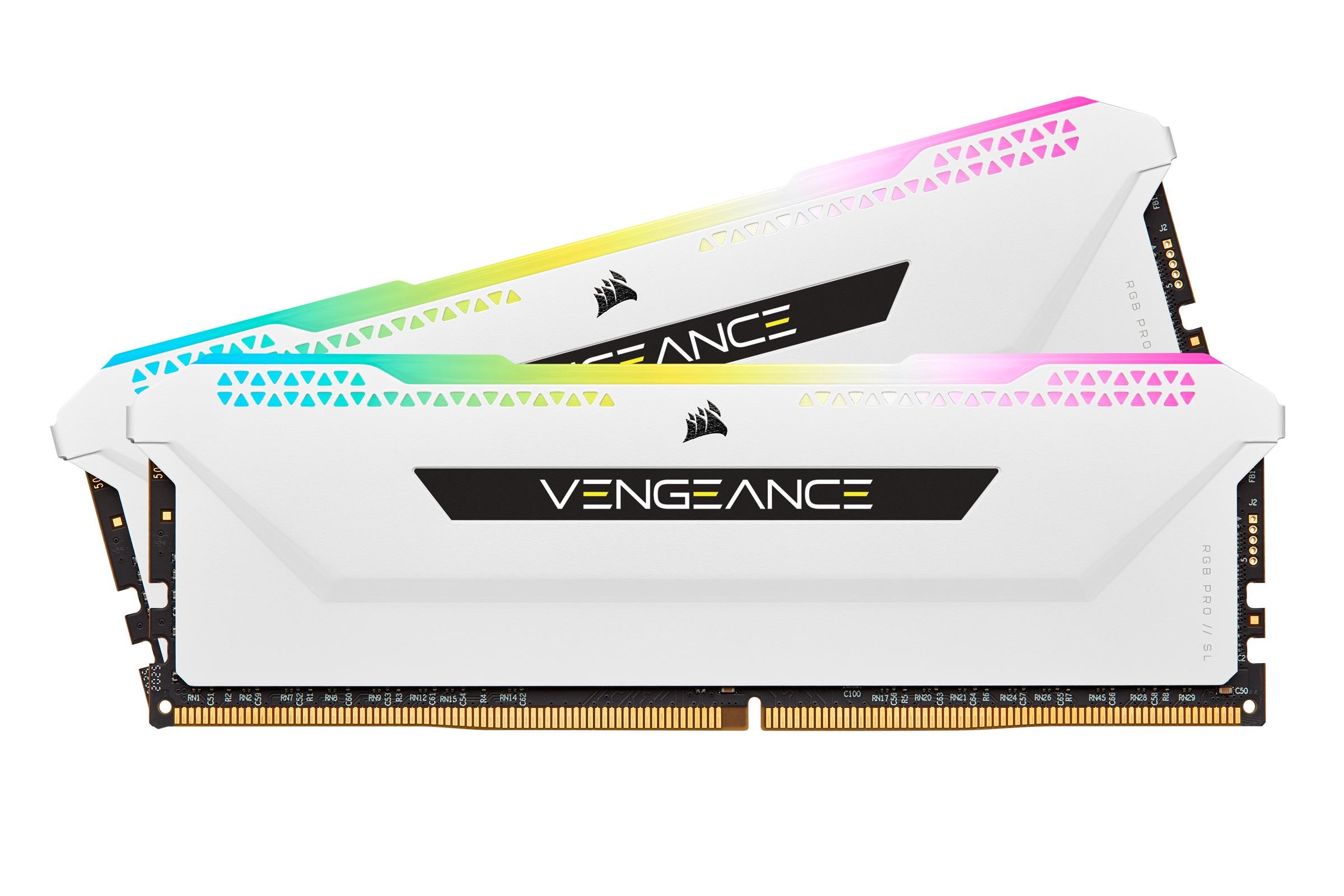 Corsair Vengeance Rgb Pro SL Ddr4-3200 - 32gb - Cl16 - Dual Channel (2 Pcs) - Intel Xmp - Weiß Mit Rgb - Ram Cmh32gx4m2e3200c16w