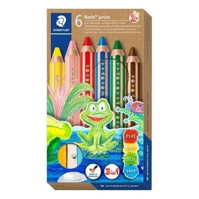 Staedtler Noris Junior 140 6 Coloured Pencils Assorted Colours - Hobby Zubehoer Buntstifte 140 C6 03