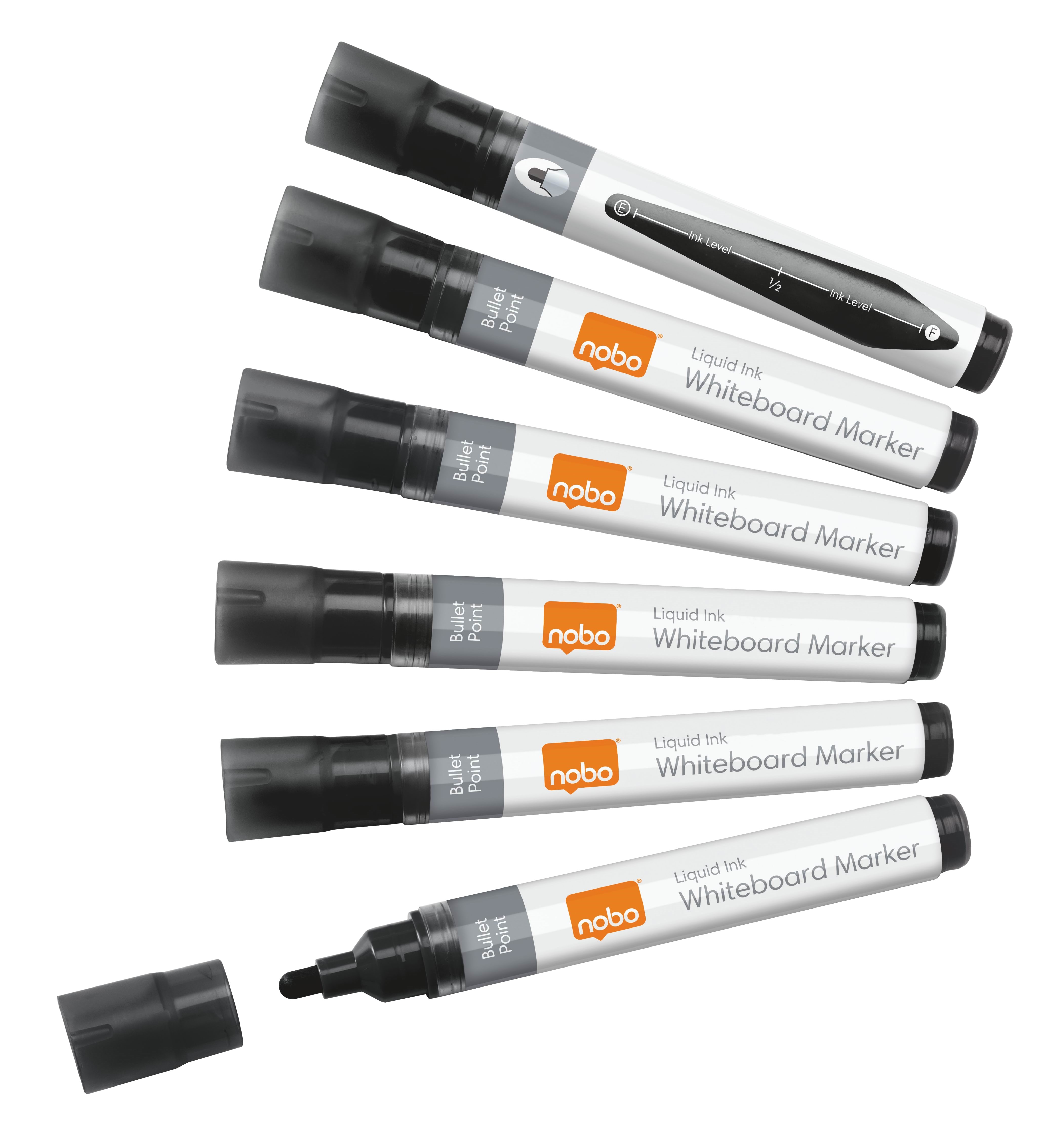 Nobo Liquid Ink Boardmarker, Trocken Abwischbar, 10 Stück Schwarz - Konferenz Und Praesentation