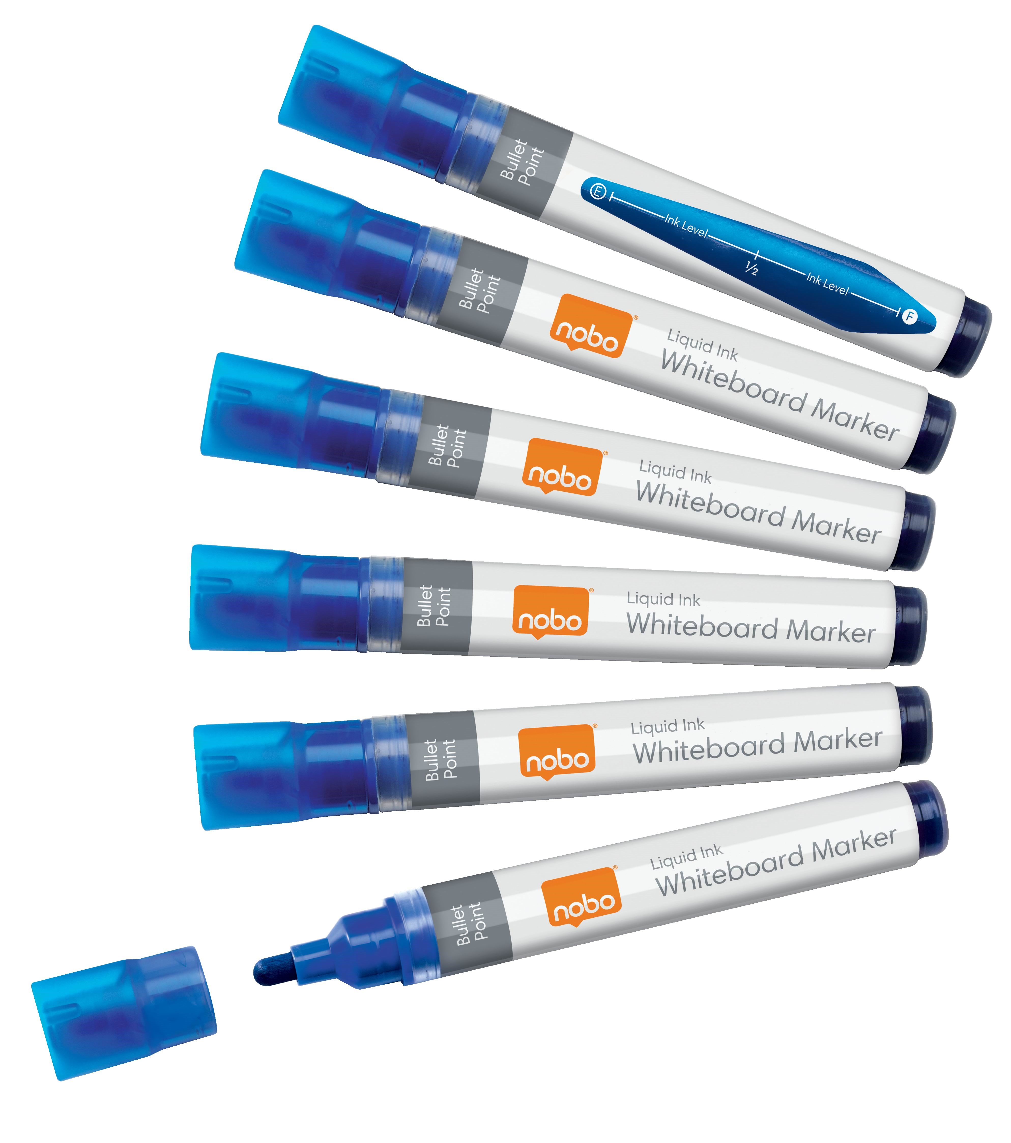 Nobo Liquid Ink Boardmarker, Trocken Abwischbar, 10 Stück Blau - Konferenz Und Praesentation 1915378