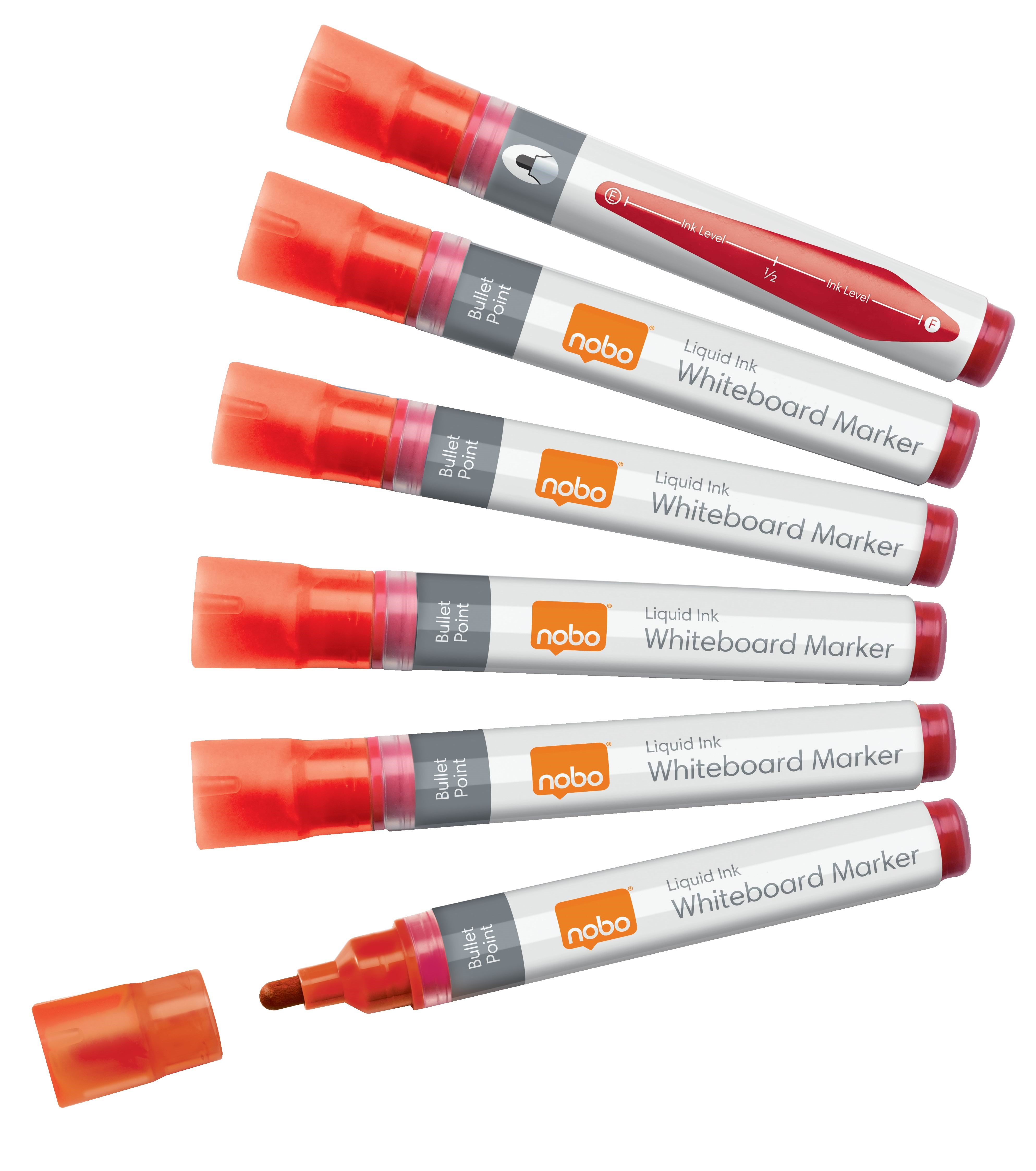 Nobo Liquid Ink Boardmarker, Trocken Abwischbar, 10 Stück Rot - Konferenz Und Praesentation 1915379