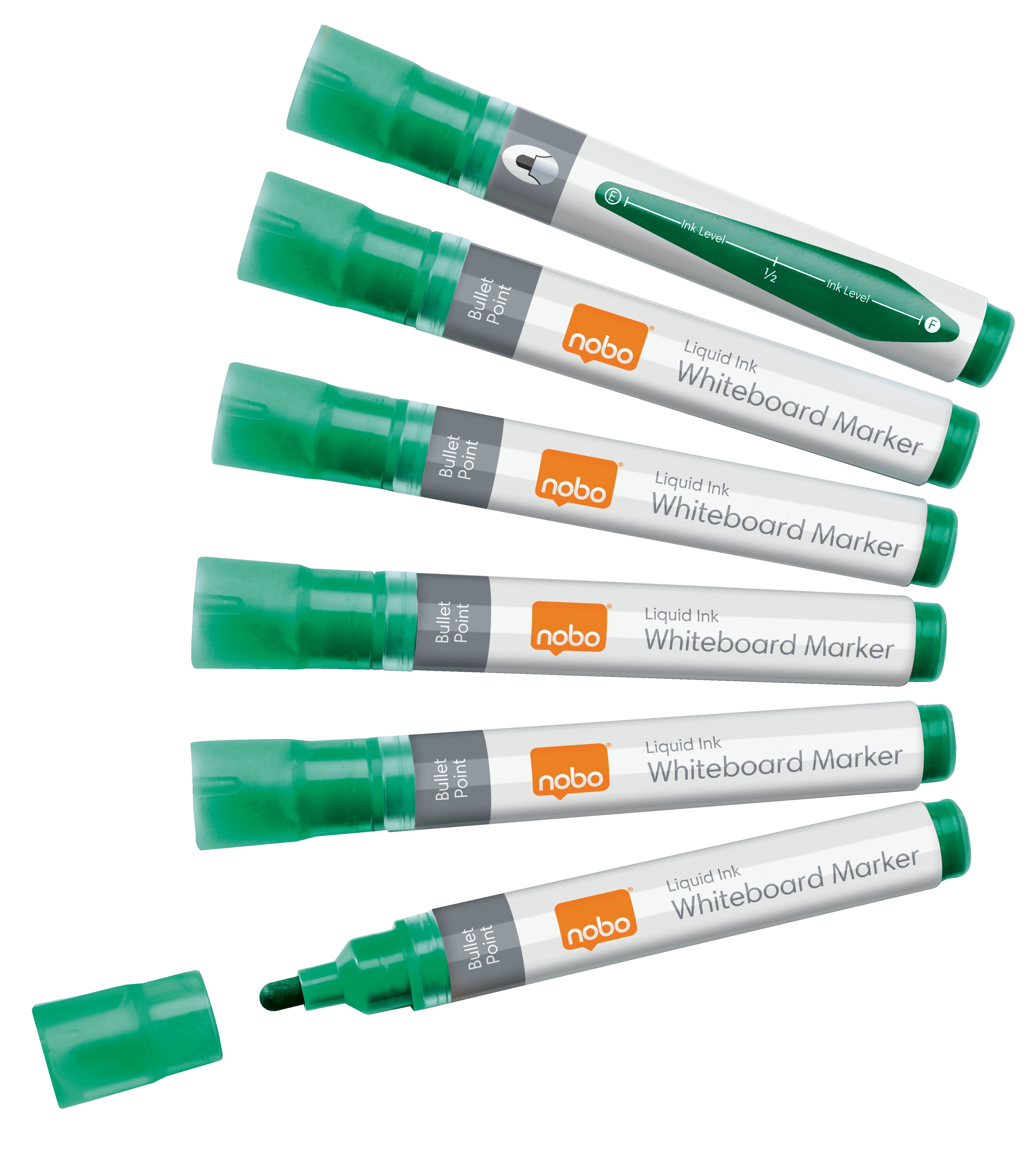 Nobo Liquid Ink Boardmarker, Trocken Abwischbar, 10 Stück Grün - Konferenz Und Praesentation