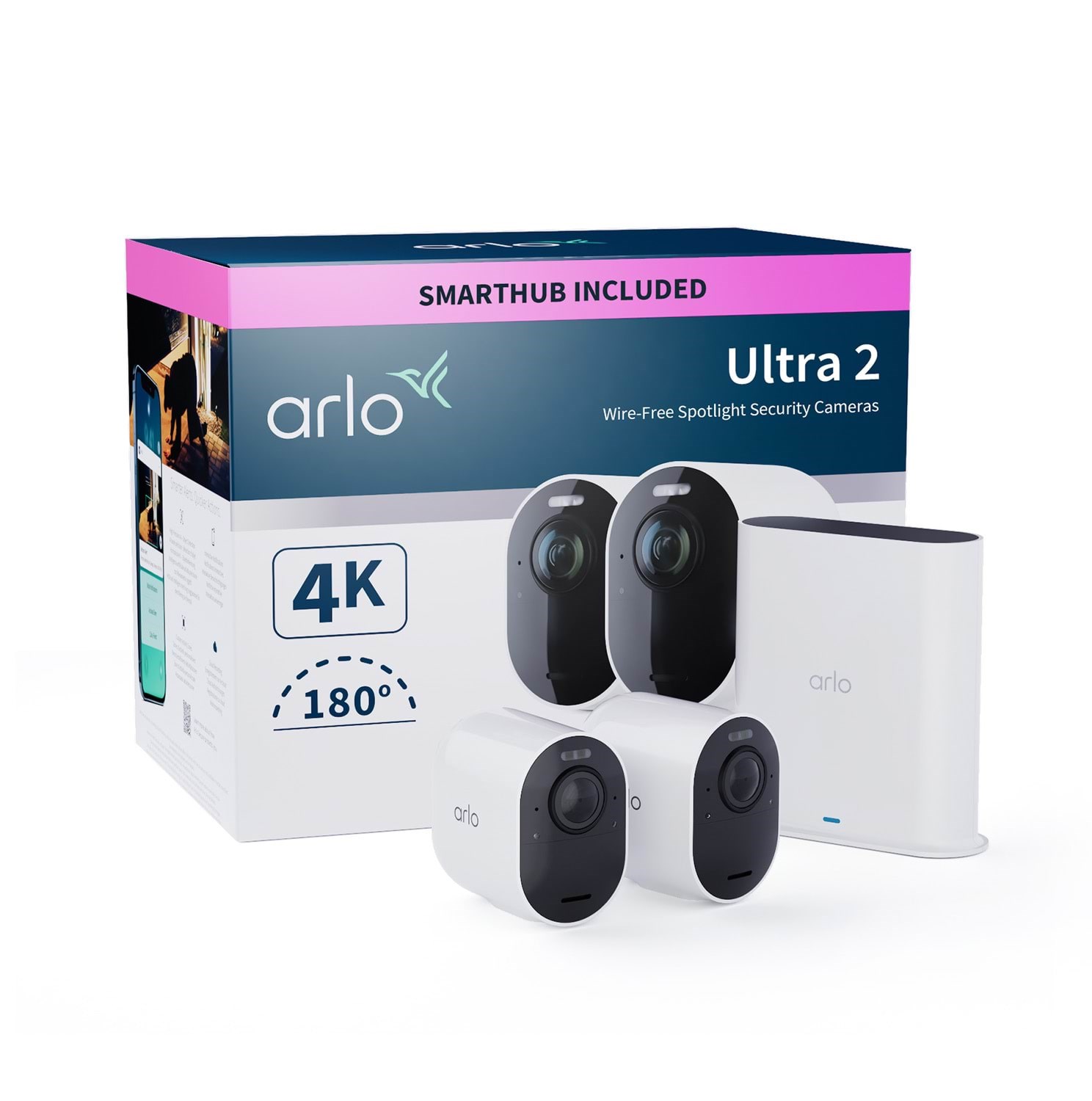 Arlo Ultra 2 4K Uhd Wire-free Security Camera System - 2 Cameras - Smart Home