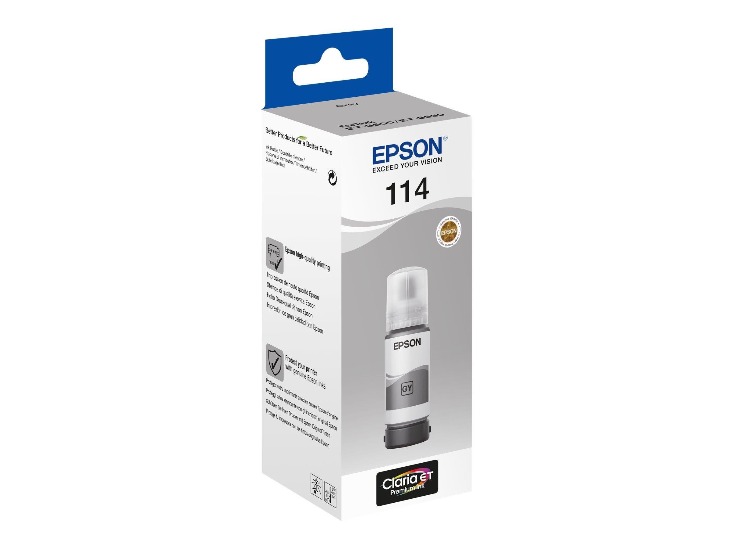 Epson 114 / C13t07b540 Ecotank Ink Refill 70 ml Grey - Druckerzubehoer Tinte Toner