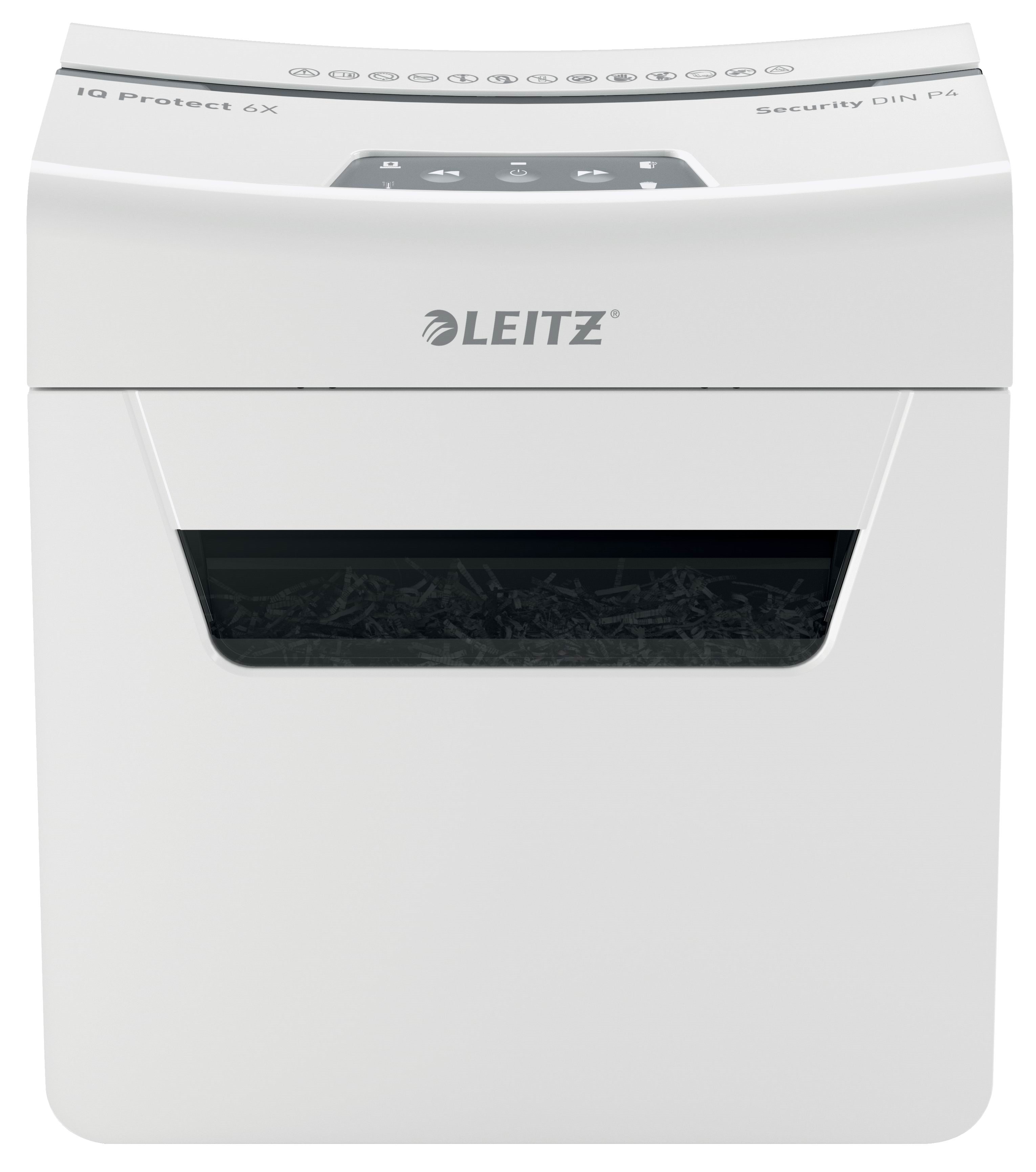 Leitz IQ 6X Protect Premium Aktenvernichter, Partikelschnitt, P4, 6 Blatt - Makulatoren Aktenvernichter