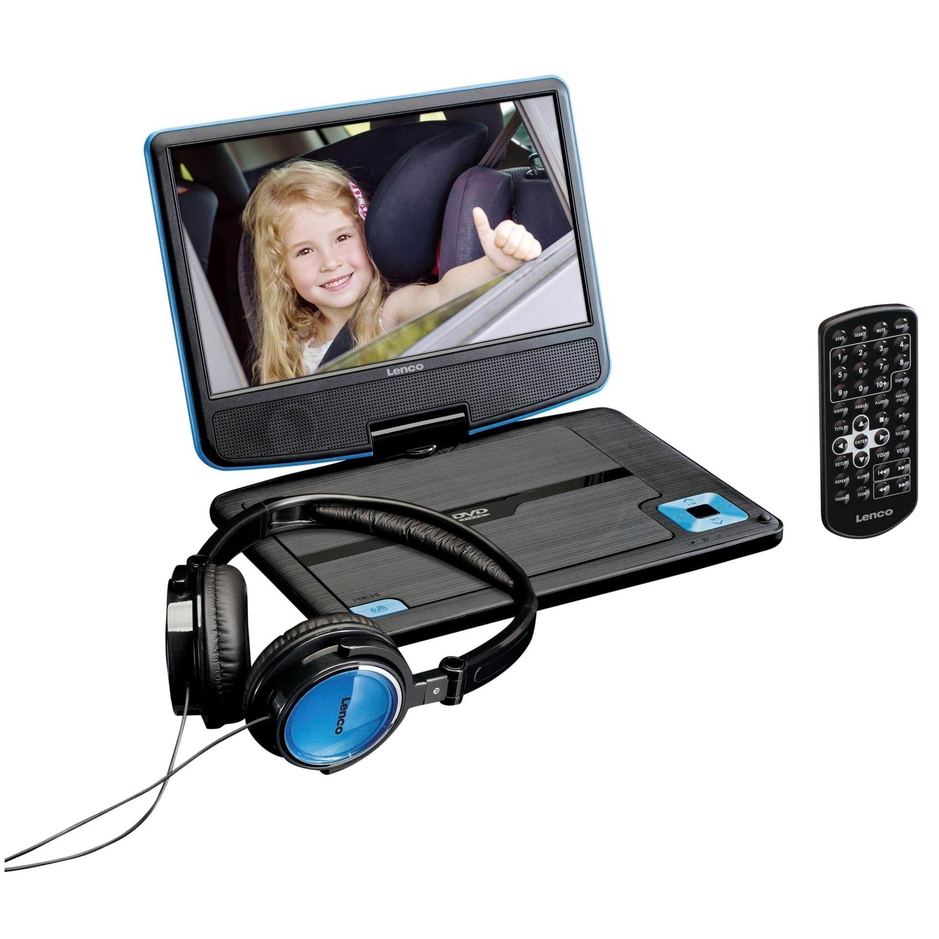 Lenco Dvp-910bl - Portable 9" Dvd Player With Usb Headphones And Mounting Bracket - Blue/black - Blu Ray Dvd Spieler Dvp910blau