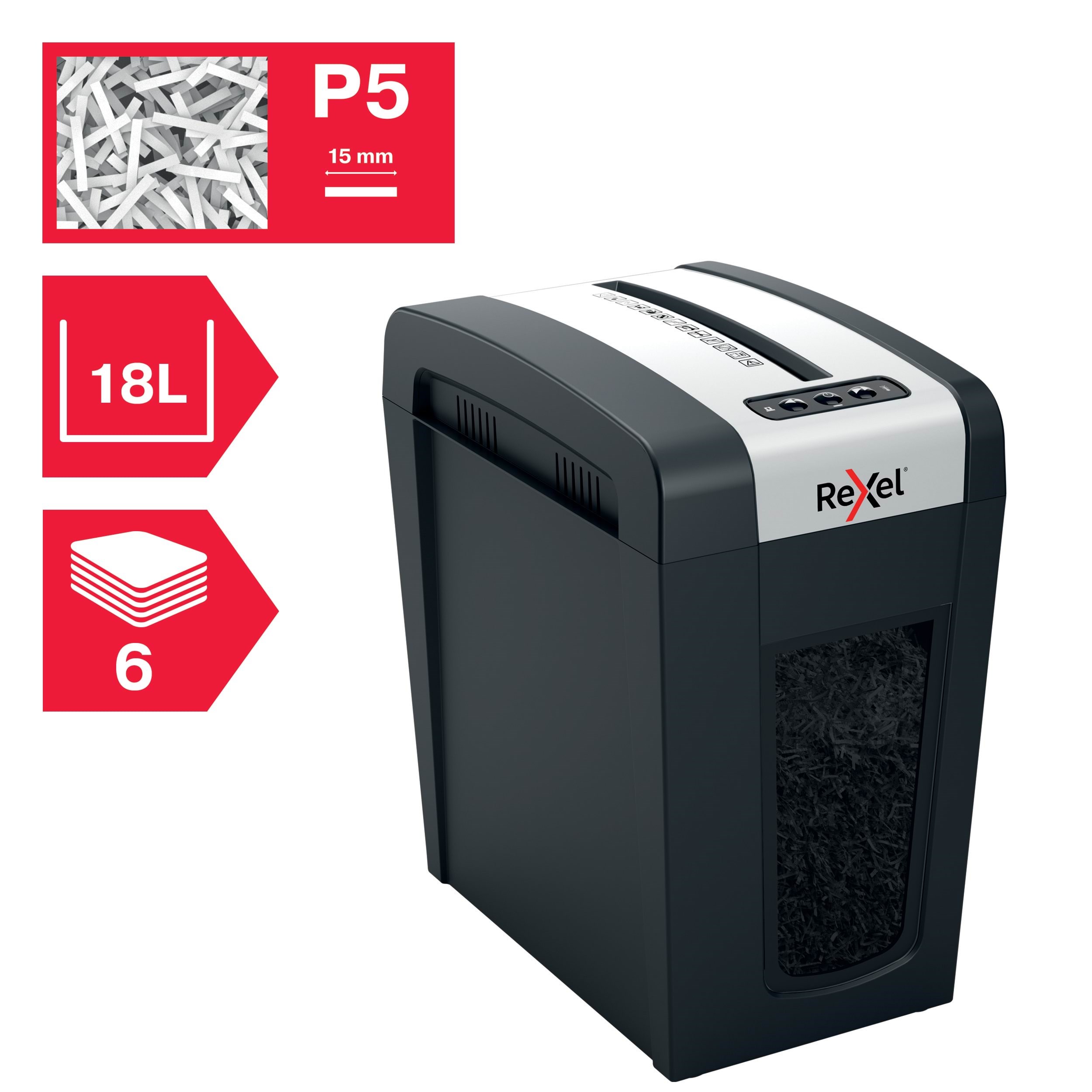 Rexel Secure Mc6-sl Slimline Whisper-shred Aktenvernichter, P5 - Makulatoren Aktenvernichter 2020133eu