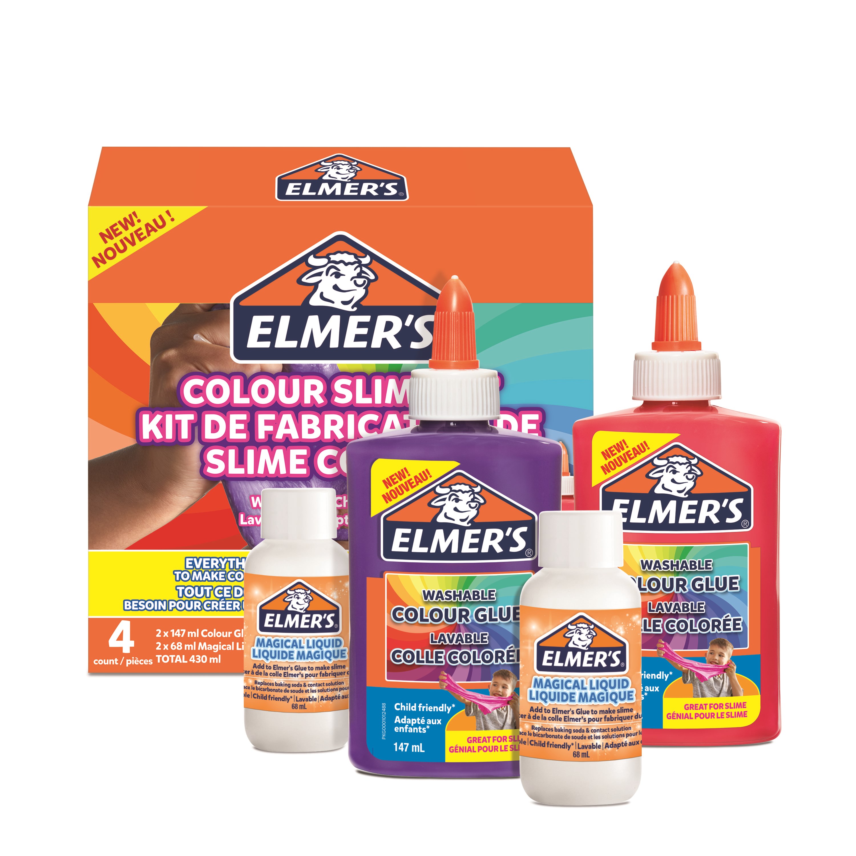 Elmer's Colour Slime Kit | 4-teiliges Kit - Kreativ Spiele