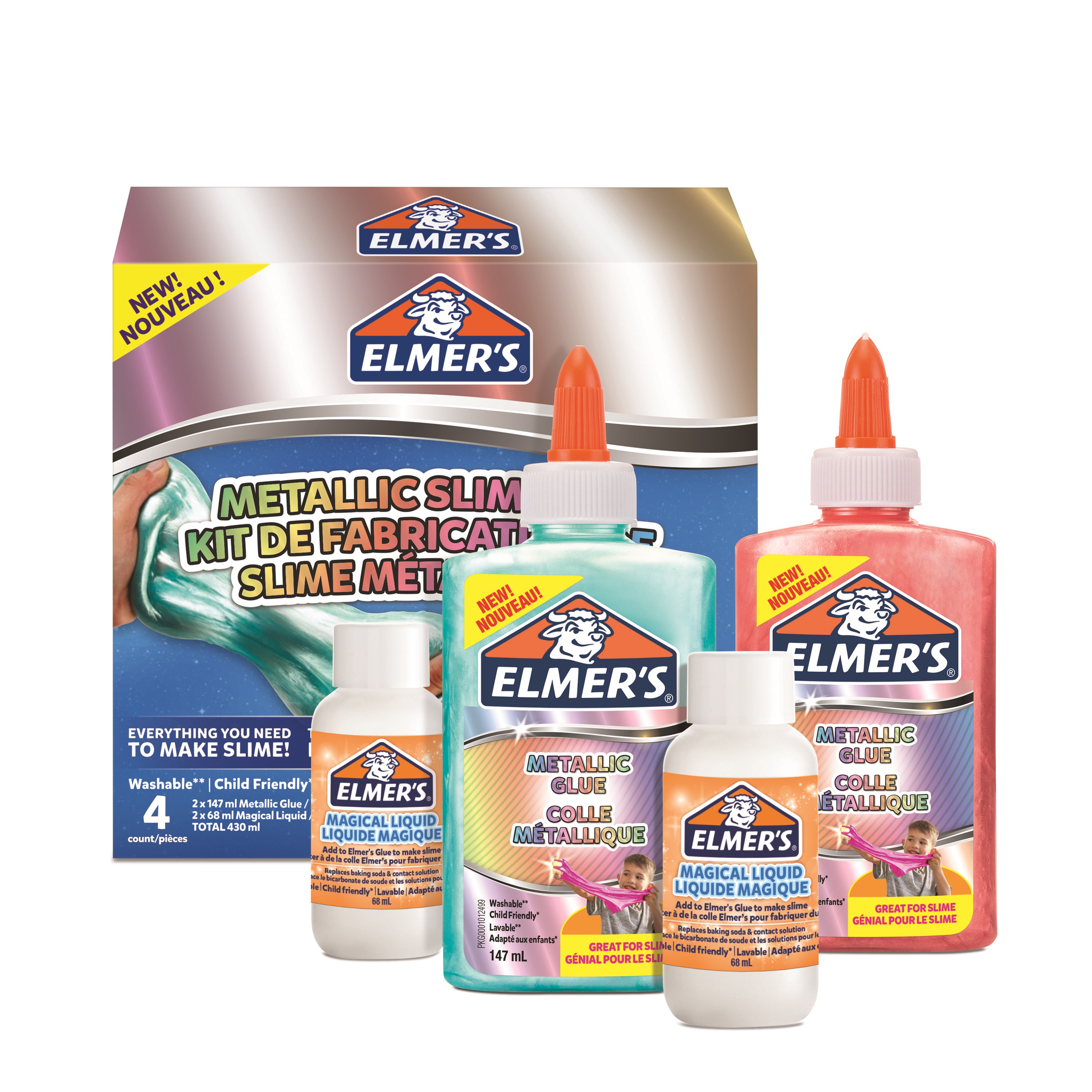 Elmer's Metallic Slime Kit | 4-teiliges Kit - Kreativ Spiele 2109483