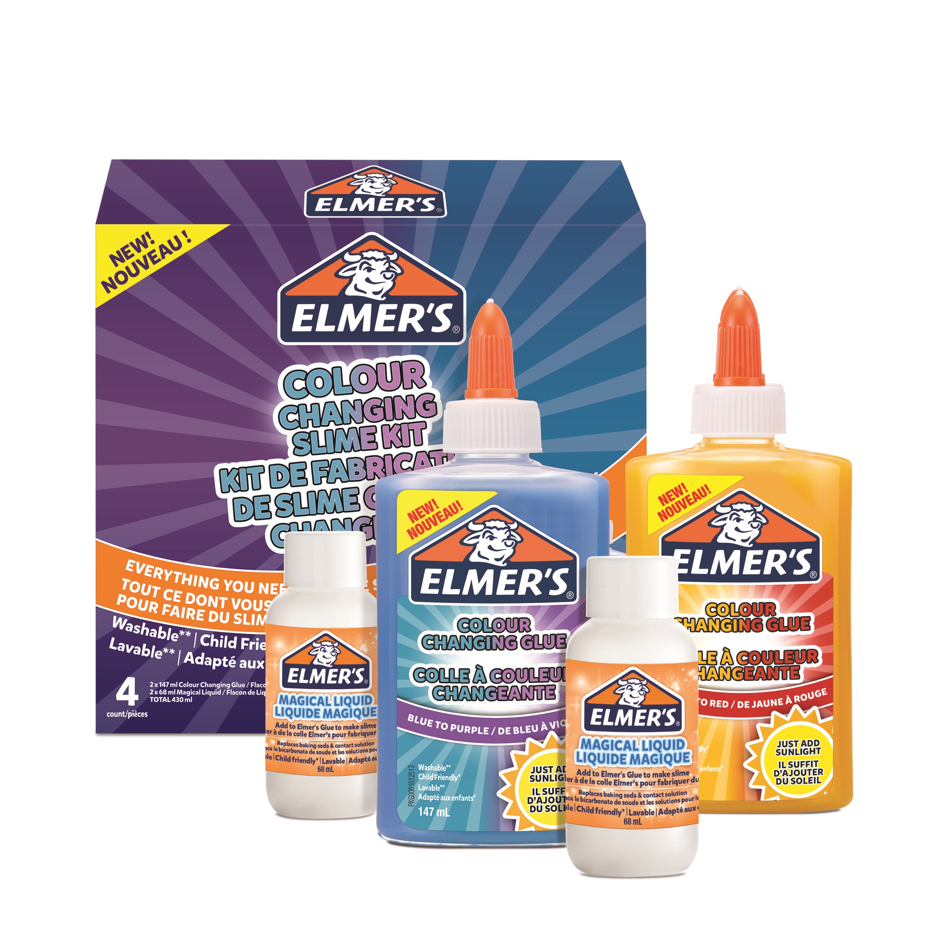 Elmer's Colour Changing Slime Set | 4-teiliges Kit - Kreativ Spiele