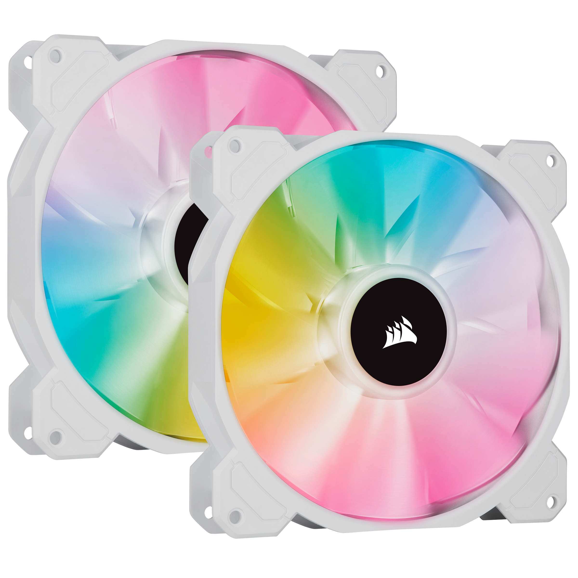 Corsair Icue Sp140 Rgb Elite Performance White - Kit With Icue Lighting Node Core - Gehäuselüfter - 140mm - Weiß Mit Rgb Led - 27 Dba - 