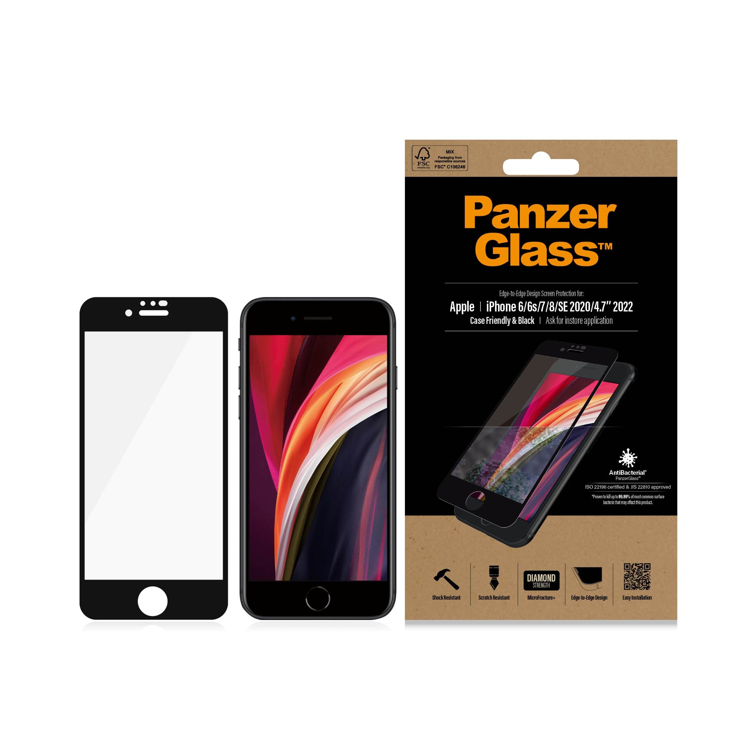 Panzerglass Screen Protector Apple Iphone 8 | 7 | 6s | 6 | SE (2020/2022) | Edge-to-edge - Handys Schutzfolie