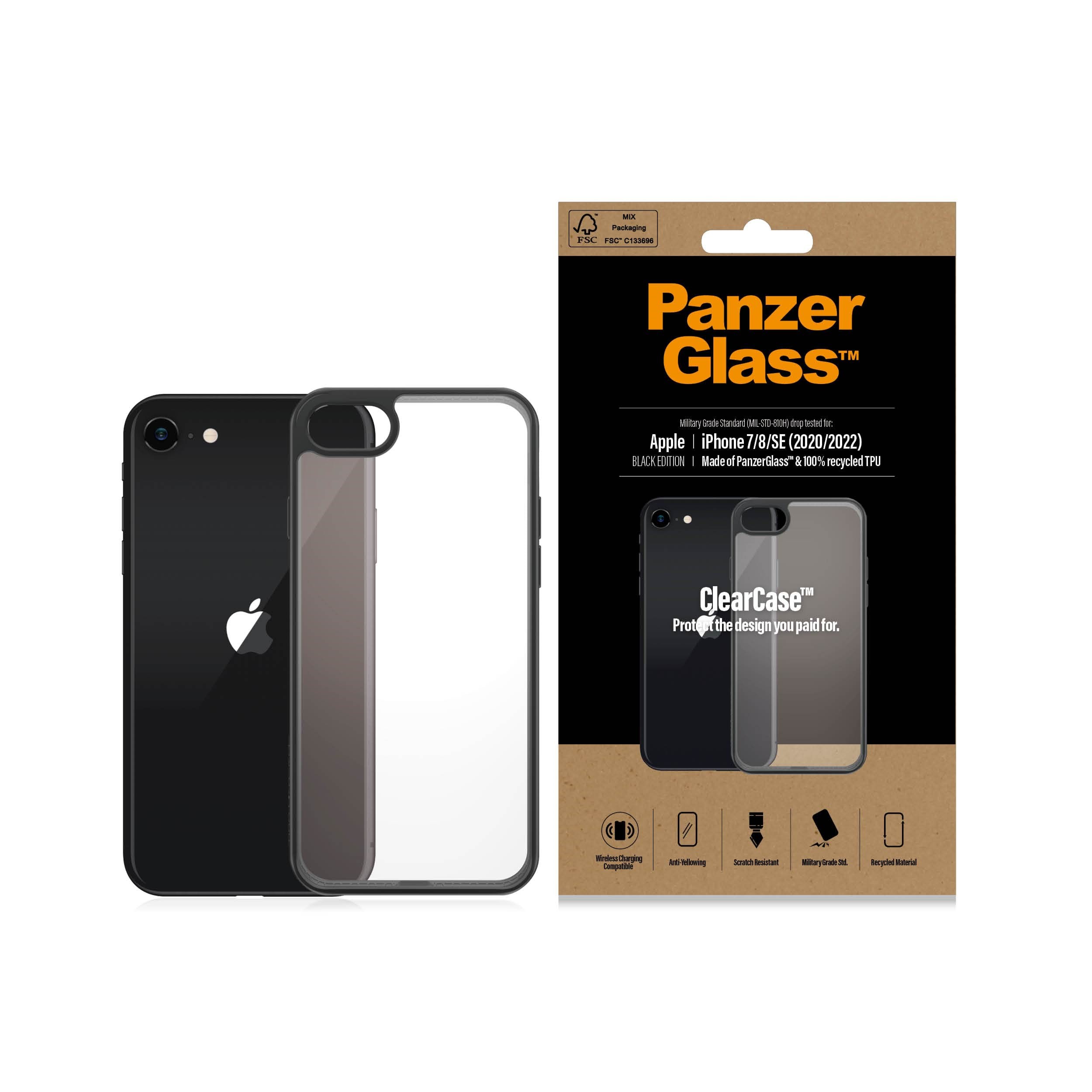 Panzerglass Clearcase Apple Iphone 8 | 7 | SE (2020/2022) | Black - Handys Cover Cases Panzer0227