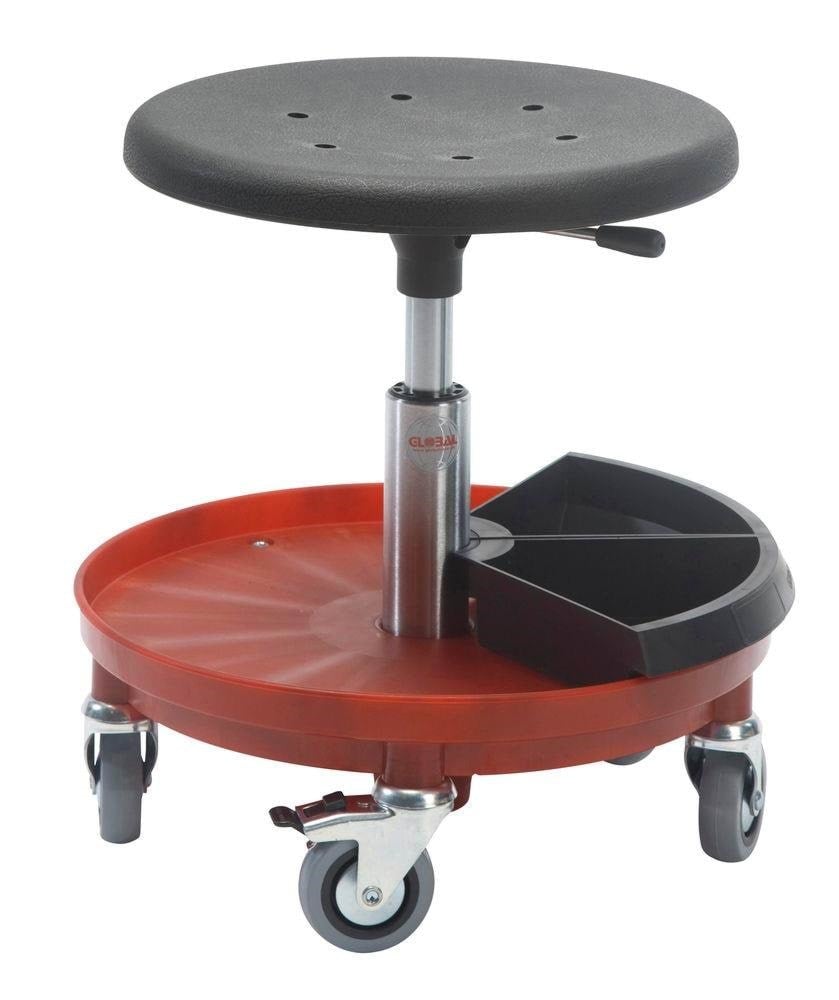 Global Roller Stool Sigma 400p With Shock Proof Plastic Base And Polyurethane Foam Seat - Haus Garten