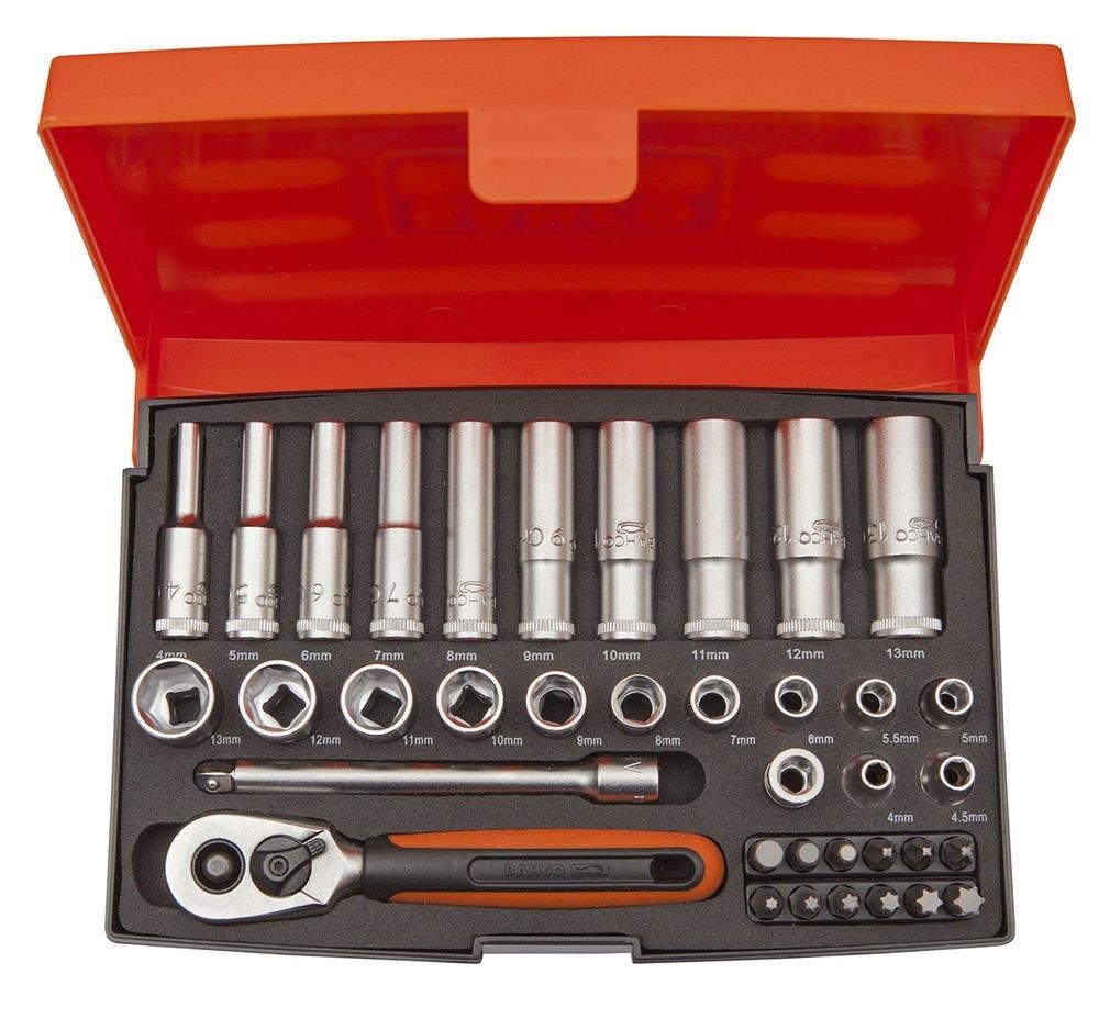 Bahco Socket Set Mini 1/4 37 Pieces 4-13mm - Haus Garten Sl25l