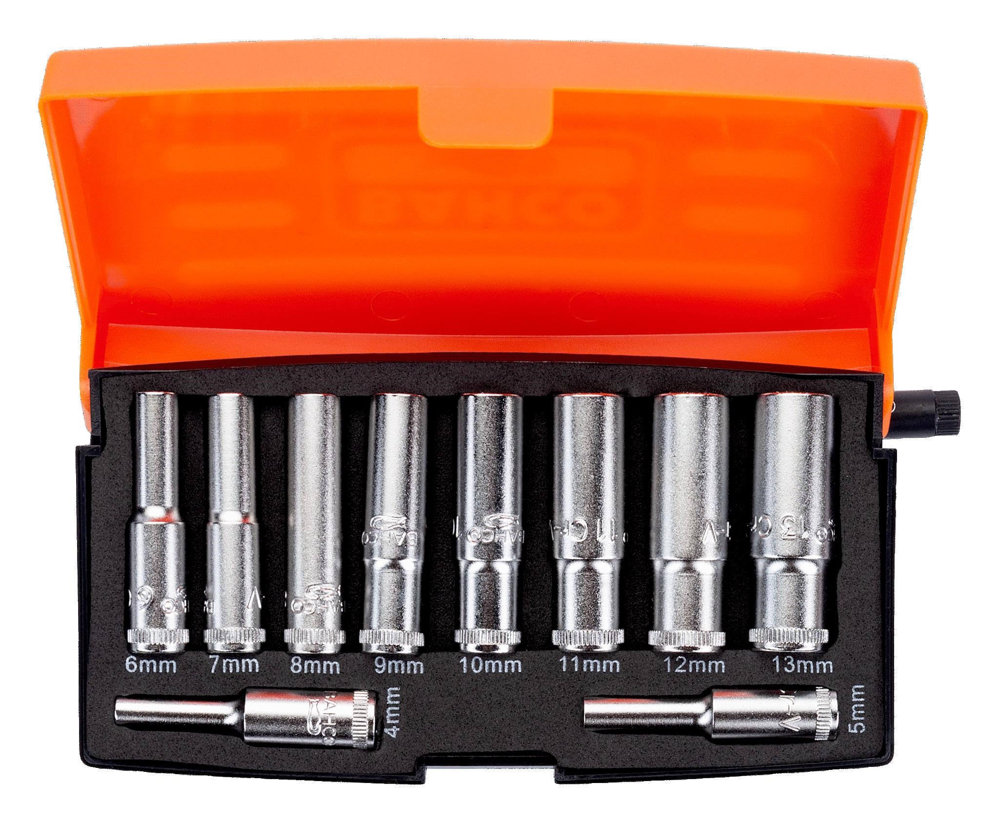 Bahco Socket Set 1/4 Lang 10 Pieces 4-13mm - Haus Garten S0810l