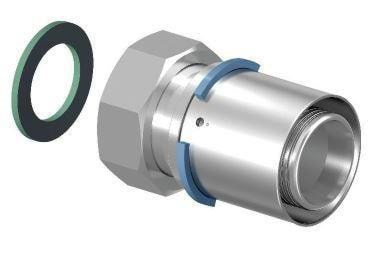 Uponor S-press Plus Adapter With Swivel Nut And Flat Sealing Washer 25 mm x 34 - Alu Pex Systeme 1070606