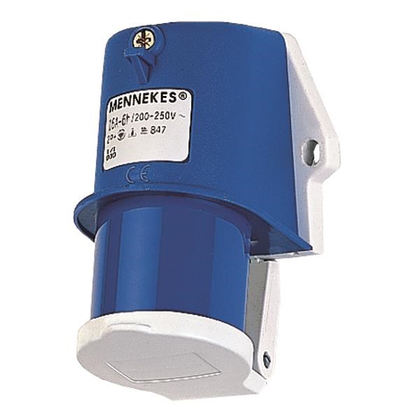 Mennekes Wall Mounted Inlet 16a3p6h230v Ip44 - Cee Material 847