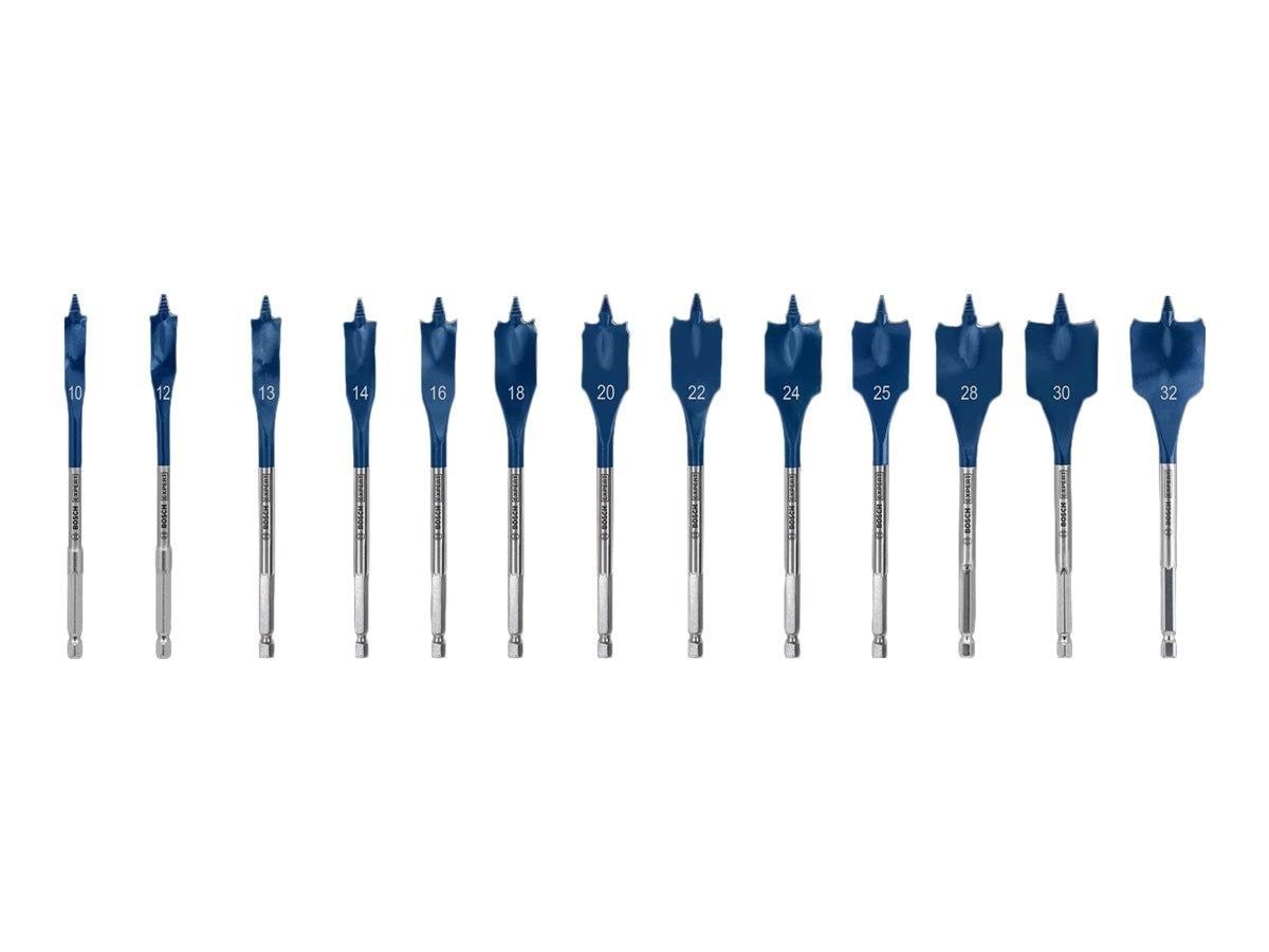 Bosch Flat Milling Drill Bit Set Self-cut 10-32 mm 13 Bits - Bohrer Bits 2608900336