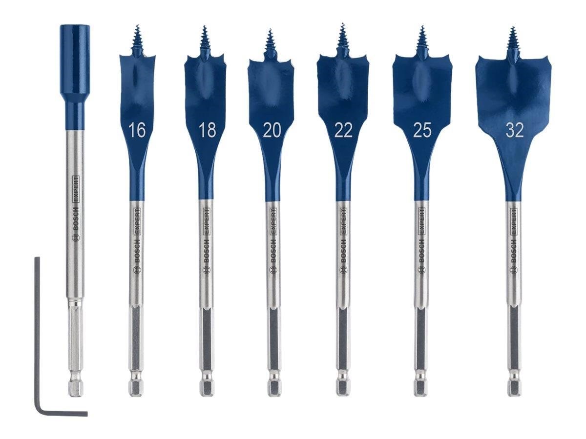 Bosch Flat Milling Drill Bit Set Self-cut 16-32 mm 7 Bits - Bohrer Bits