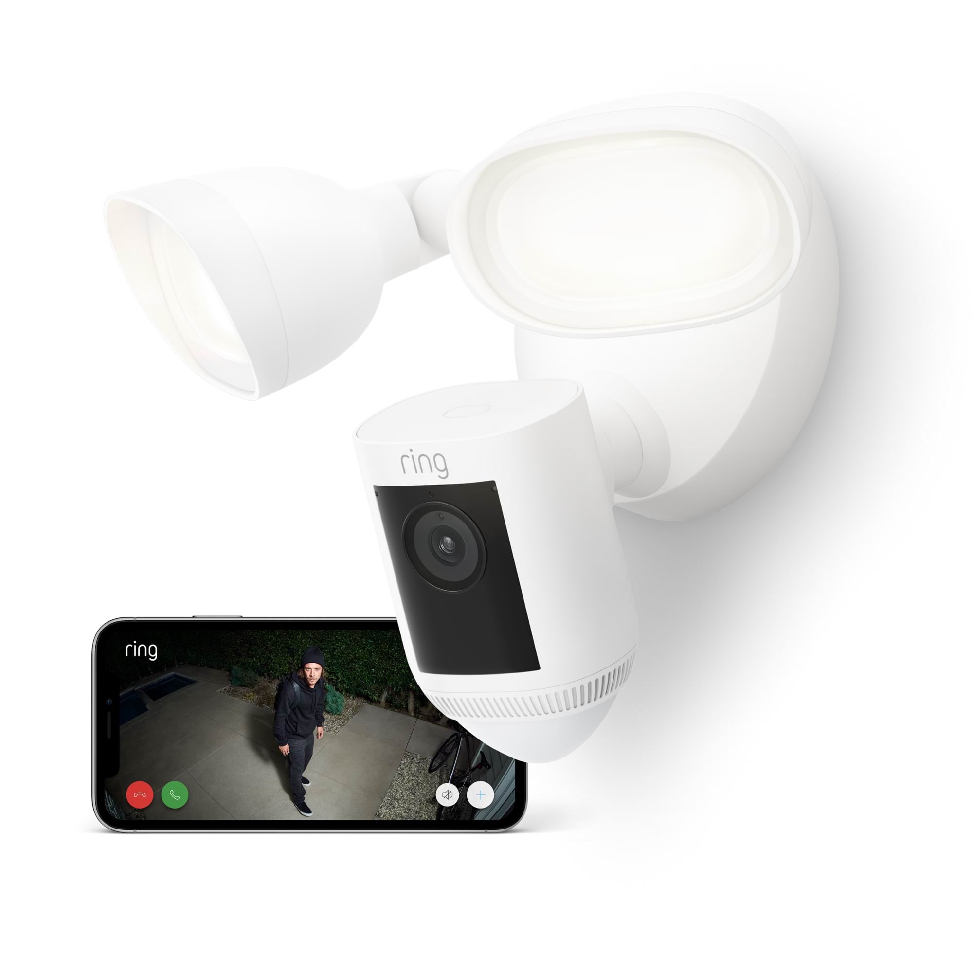 Ring Floodlight Cam Wired Pro - Weiß - Smart Home B0cg6ws7bz
