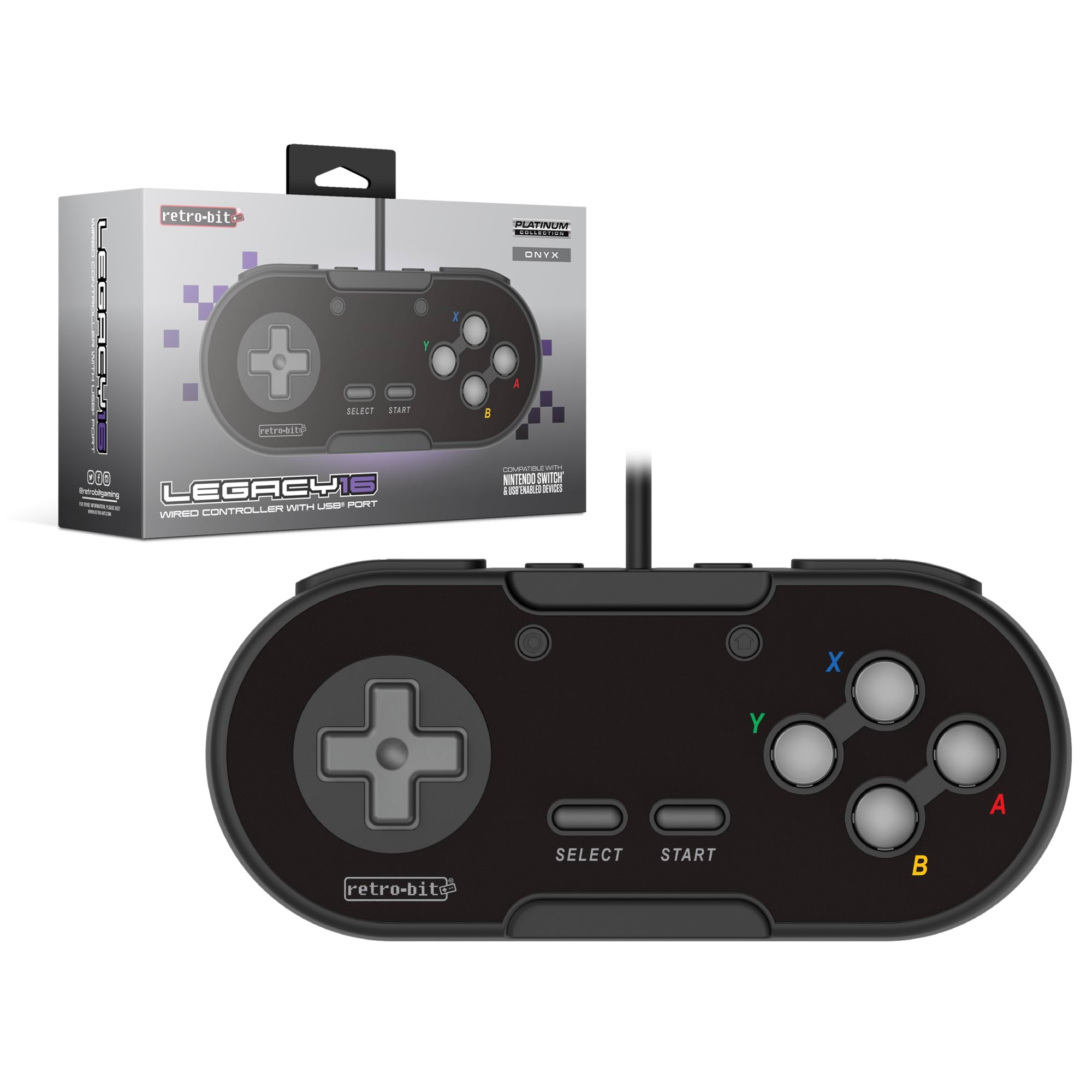 Retro-bit Legacy 16 Usb Pad - Black - Wired Controller - Mac - Gaming Zubehoer