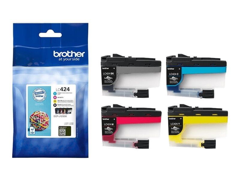 Brother 4-pack (Black Yellow Cyan Magenta) Original - Ink Cartridge - Druckerzubehoer Tinte Toner Lc424val