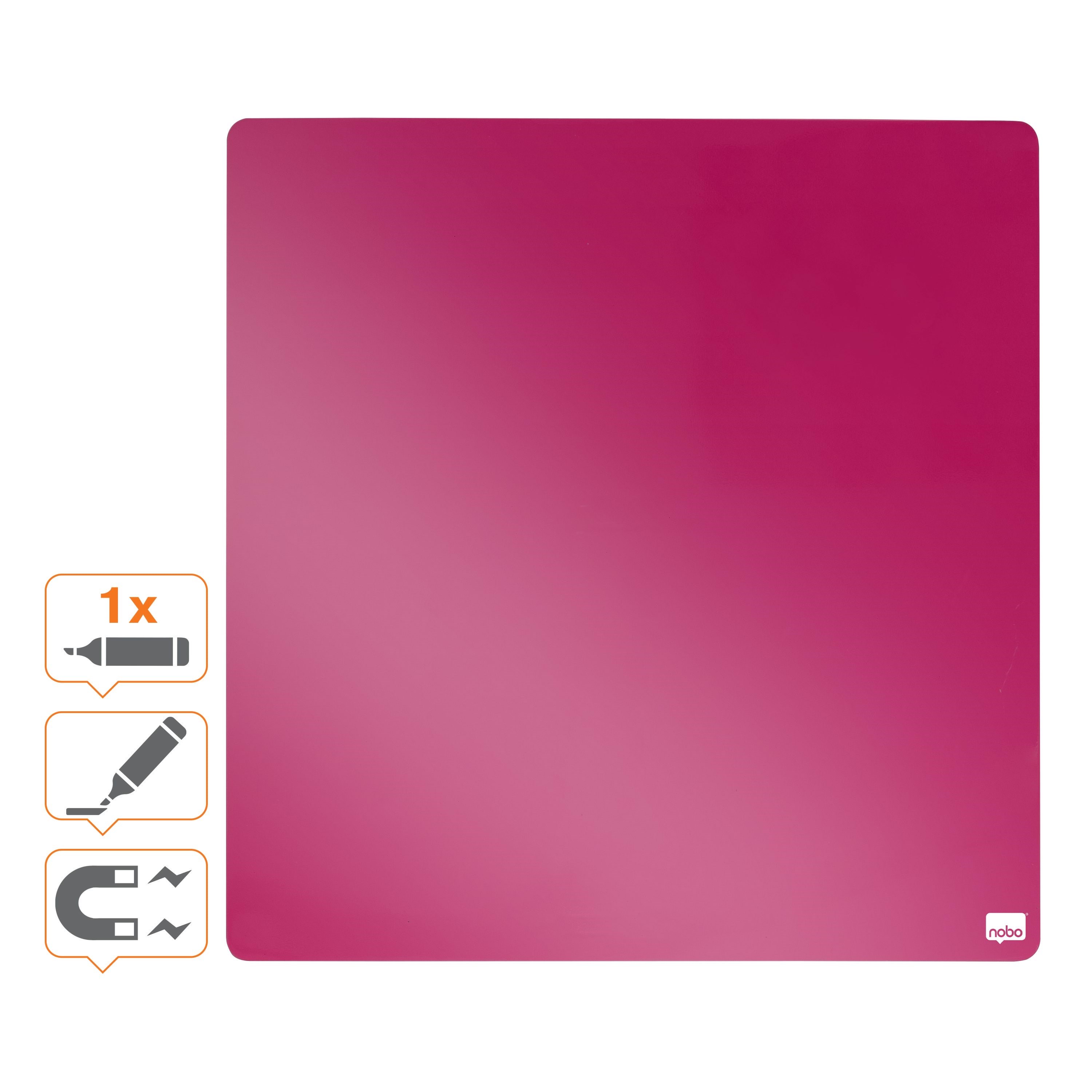 Nobo Quadratisches Whiteboard 36 x 36cm Pink - Konferenz Und Praesentation 1903803