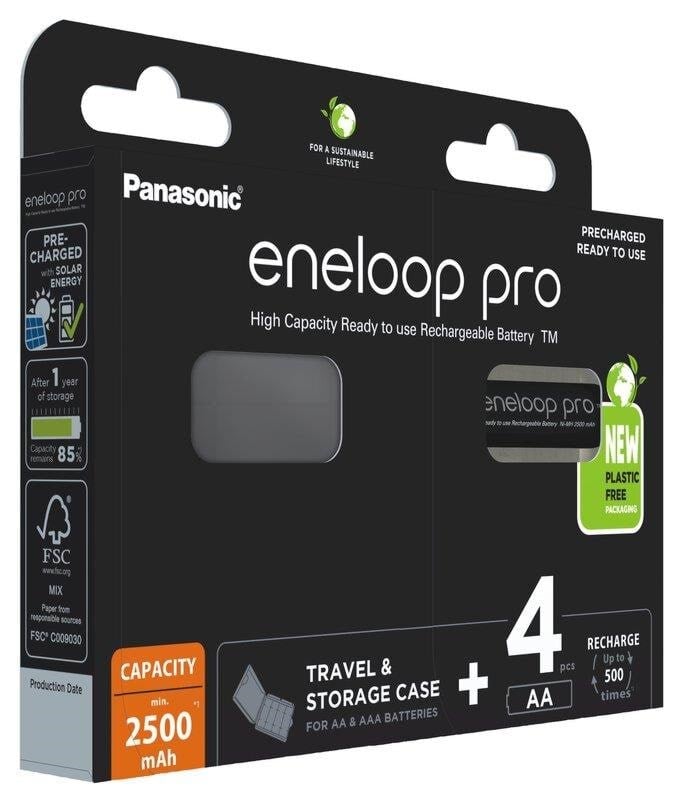 Panasonic Eneloop Pro Bk-3hcdec4be Battery - 4 x AA Type - Nimh - Batterien Und Akkus