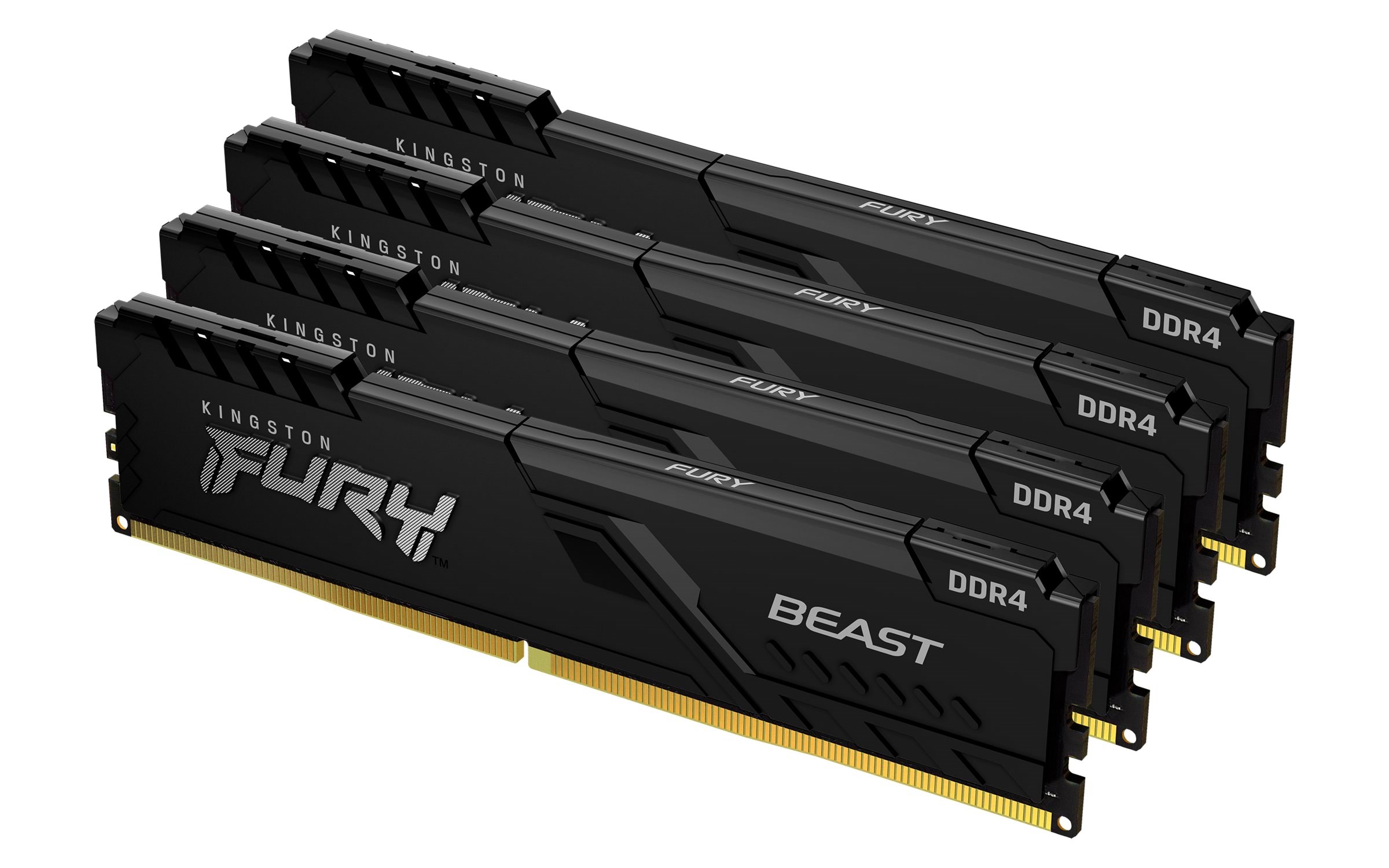 Kingston Fury Beast Ddr4-3600 - 64gb - Cl18 - Quad Channel (4 Pcs) - Intel Xmp - Schwarz - Ram Kf436c18bbk4/64