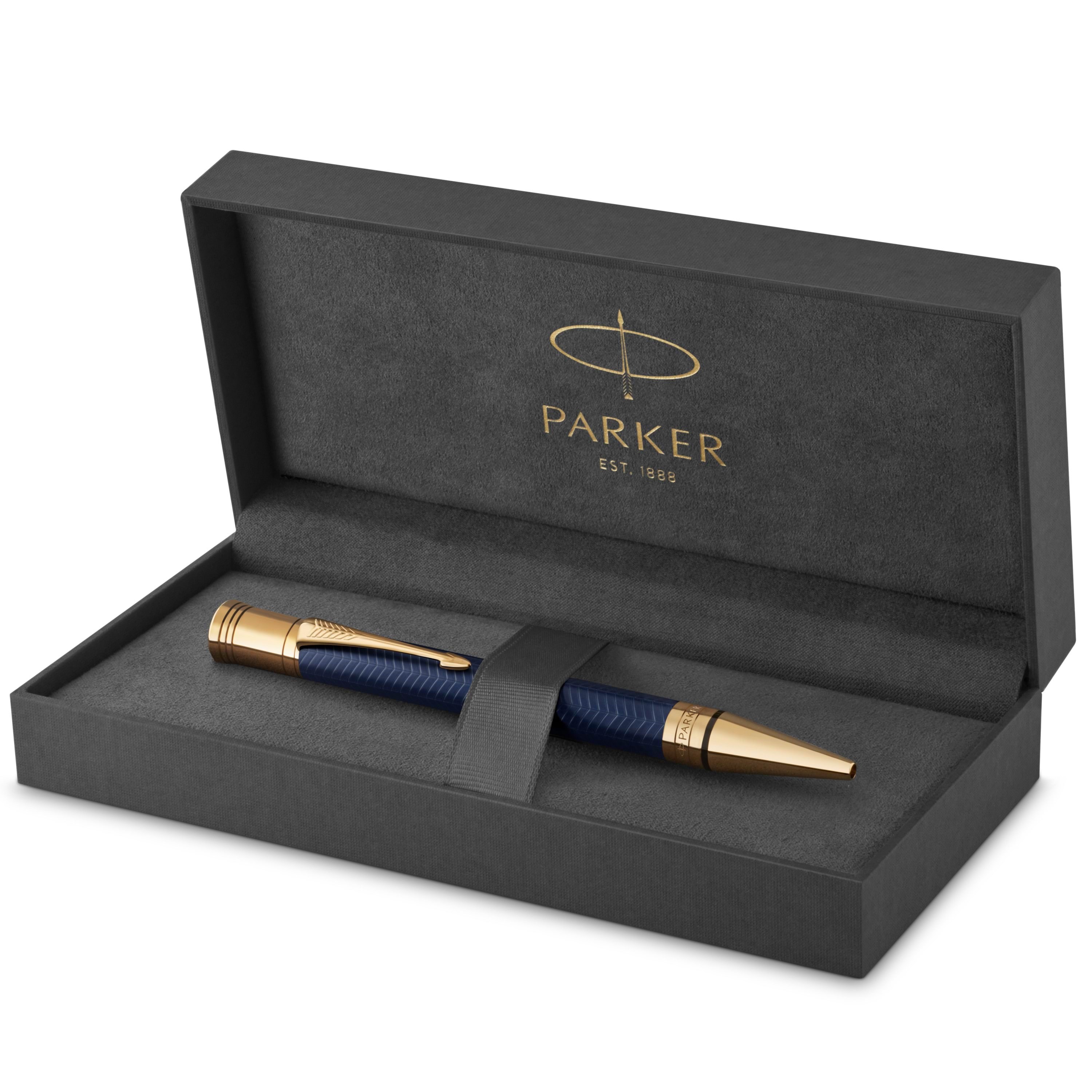 Parker Duofold Prestige Kugelschreiber in Blue Chevron | Mittlere Schreibspitze | Schwarze Tinte - Utensilien Zum Schreiben Und Zeichnen 1931373