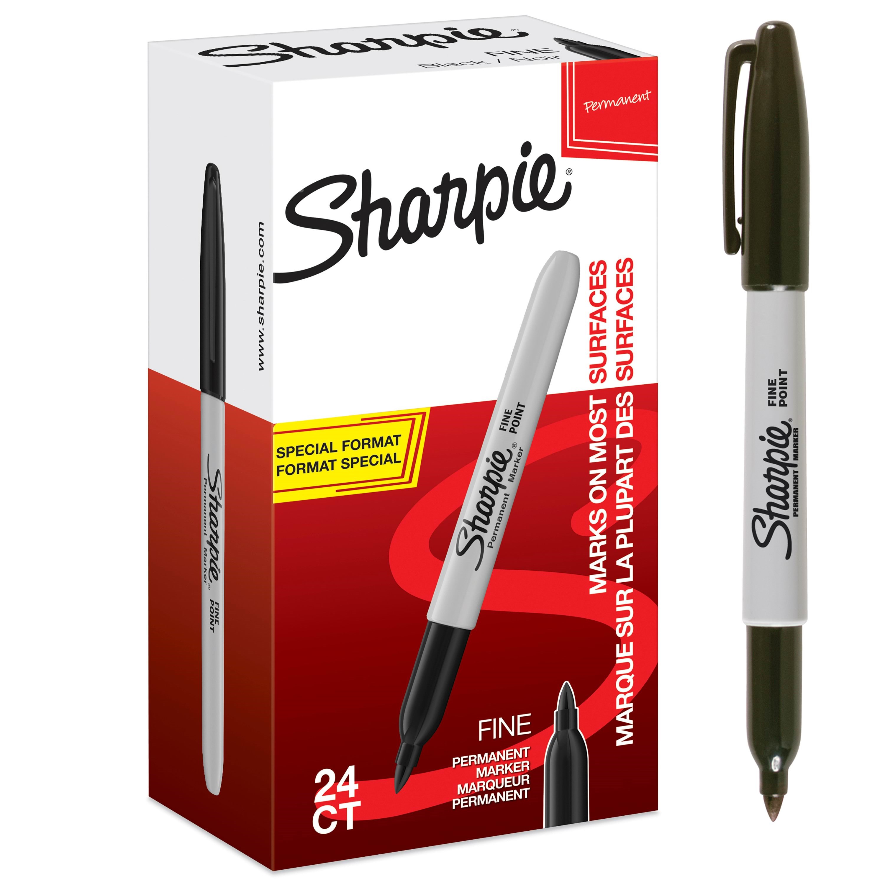 Sharpie Permanent Marker | Marker Stifte Mit Feiner Spitze | Schwarz | 24stück Market Set - Utensilien Zum Schreiben Und Zeichnen