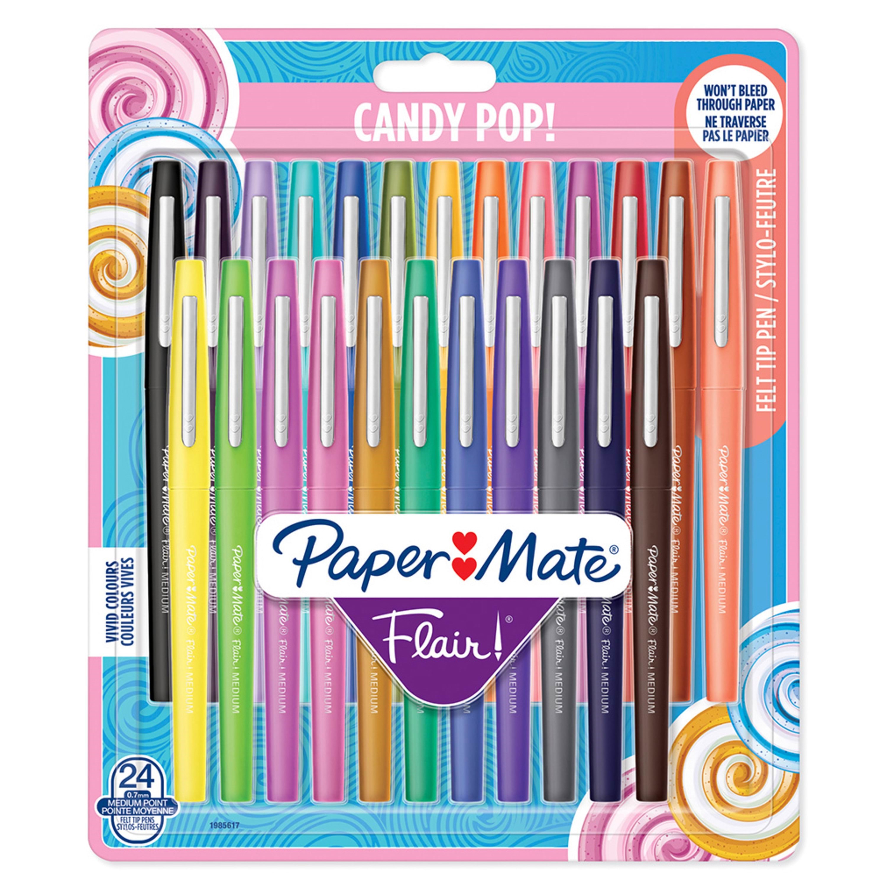 Paper Mate Flair Filzstifte | Mittlere Spitze (0,7mm) | Candy Pop Farben | 24 Stück - Utensilien Zum Schreiben Und Zeichnen 1985617